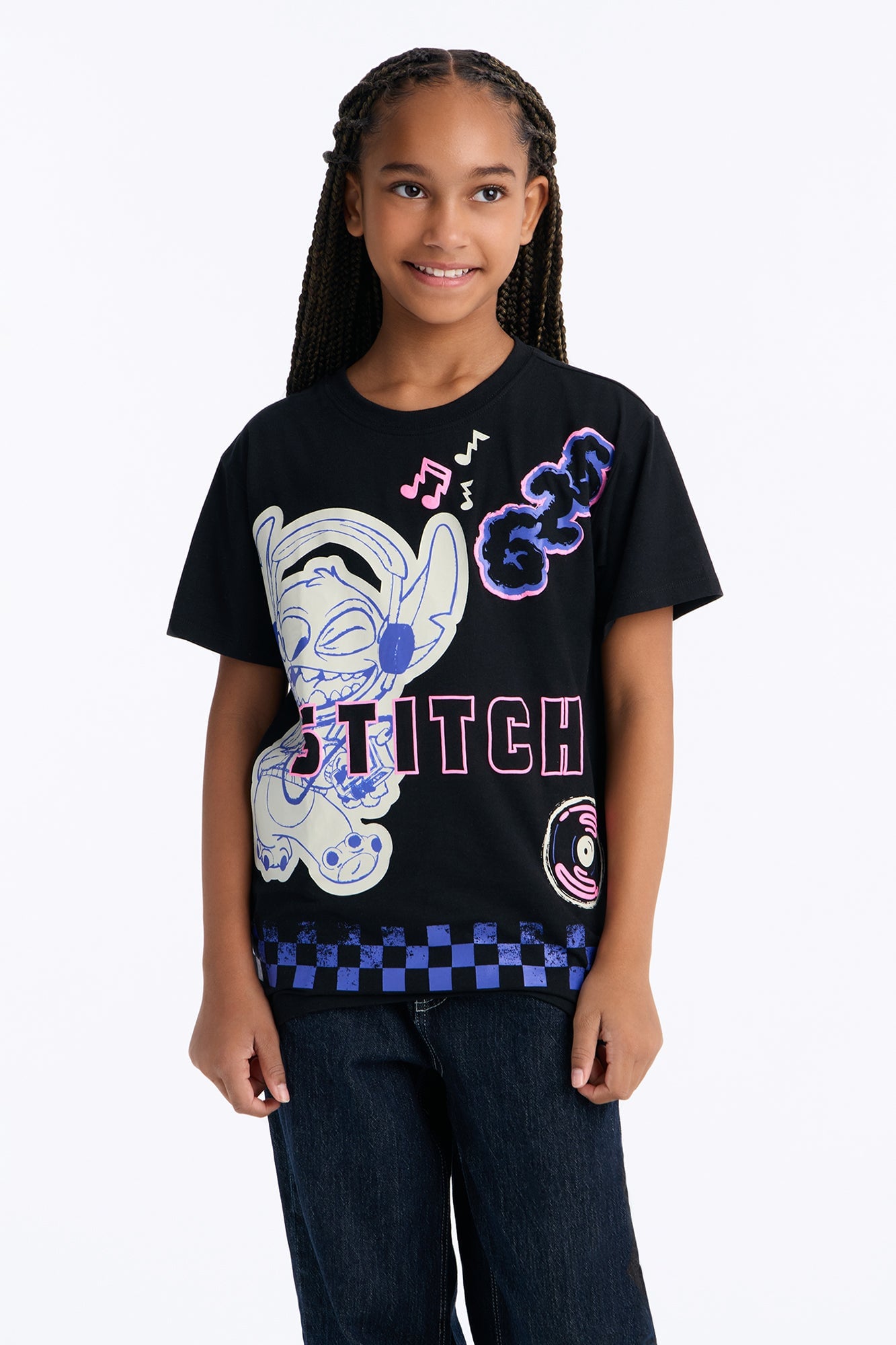 Mini Stitch Be Unique Front/Back Short Sleeve Tee - Black image 2