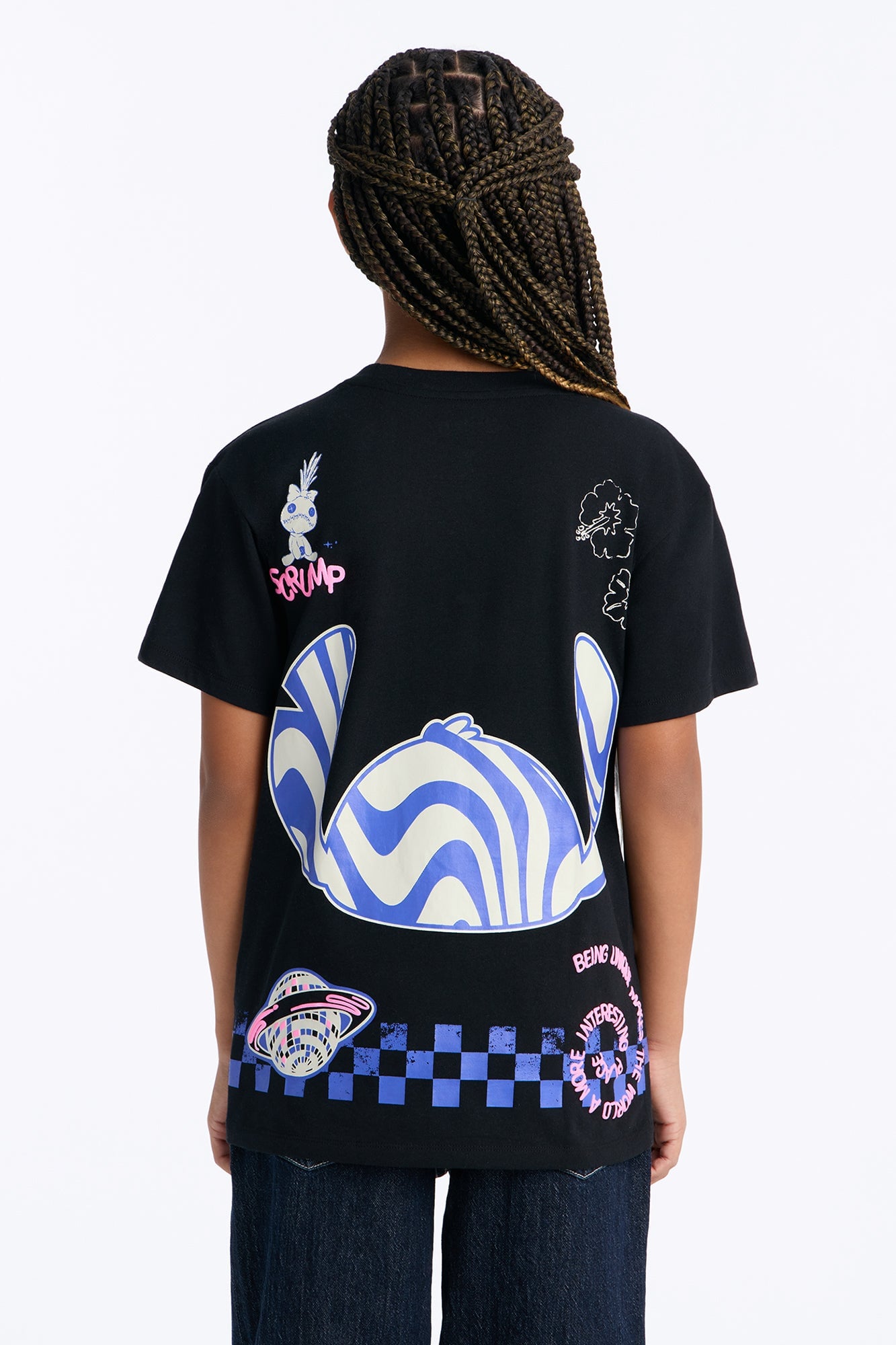 Mini Stitch Be Unique Front/Back Short Sleeve Tee - Black image 3