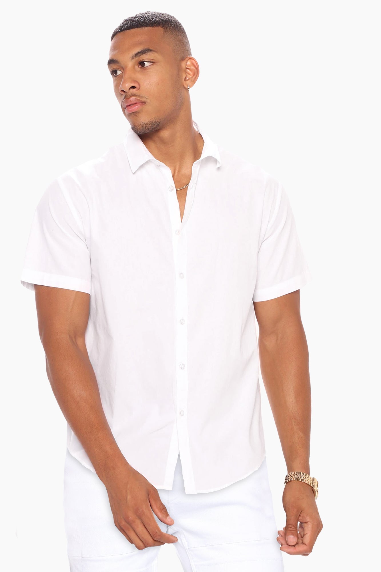 Ryland Short Sleeve Button Up Shirt - White image 10