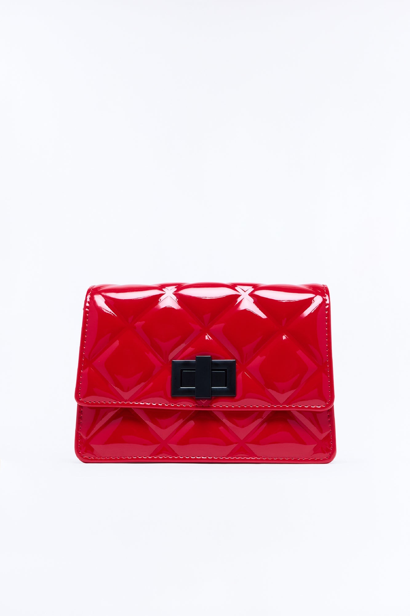 Statement Moment Faux Leather Crossbody Handbag - Red image 3