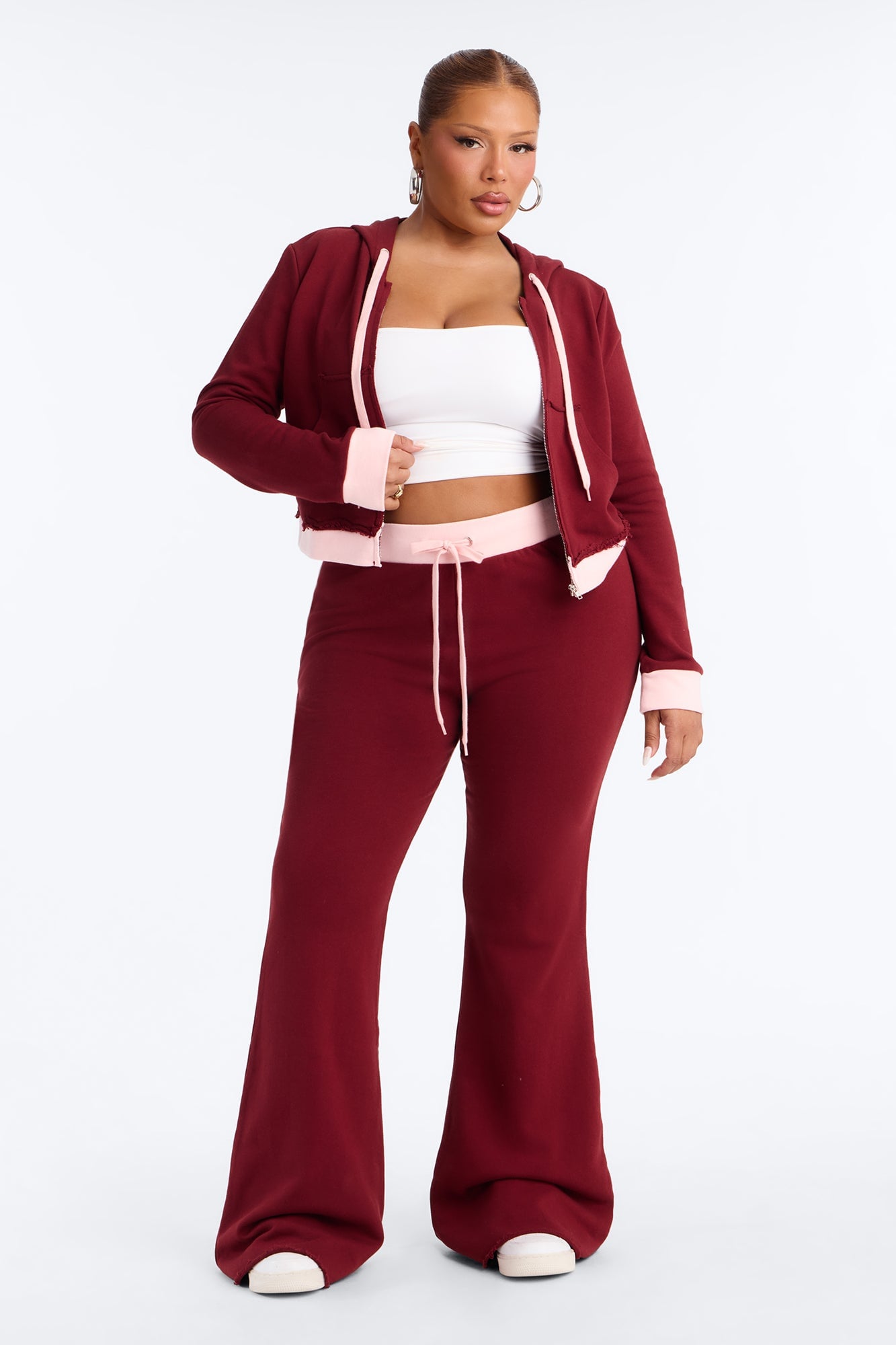 Keeping Up With Me Pant Set - Burgundy image 1