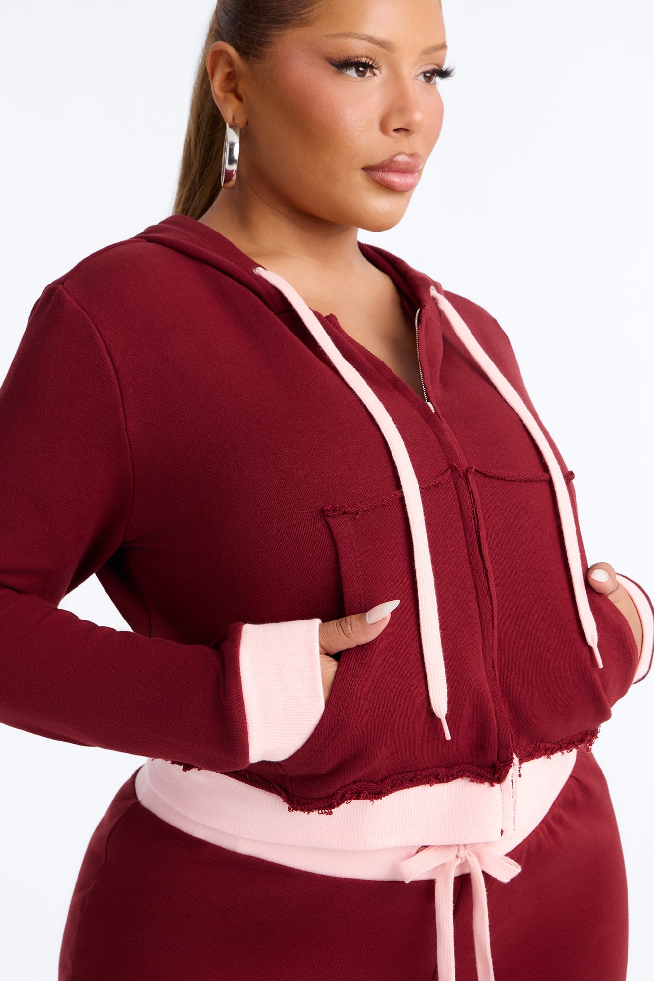 Keeping Up With Me Pant Set - Burgundy image 3