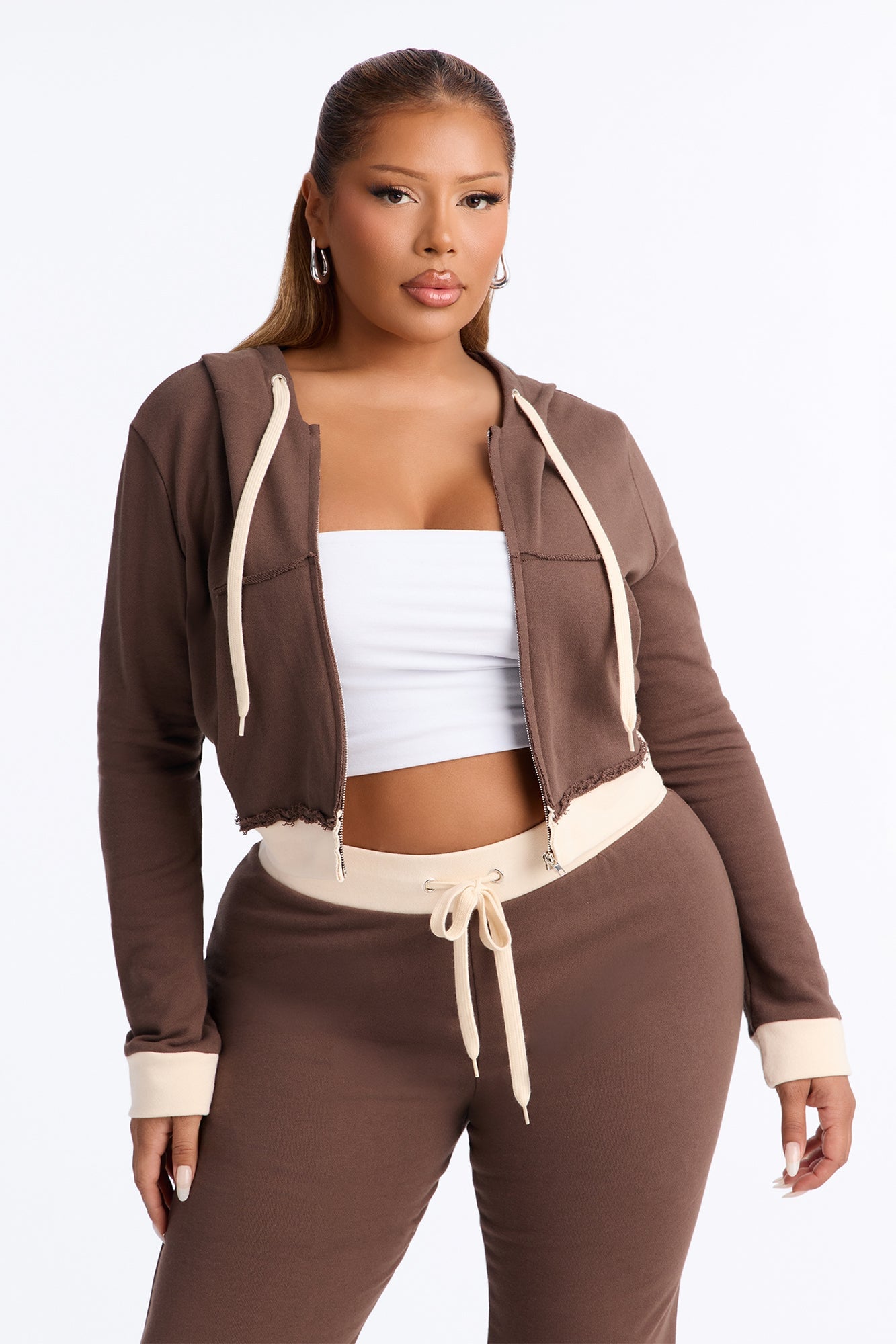 Keeping Up With Me Pant Set - Chocolate image 2