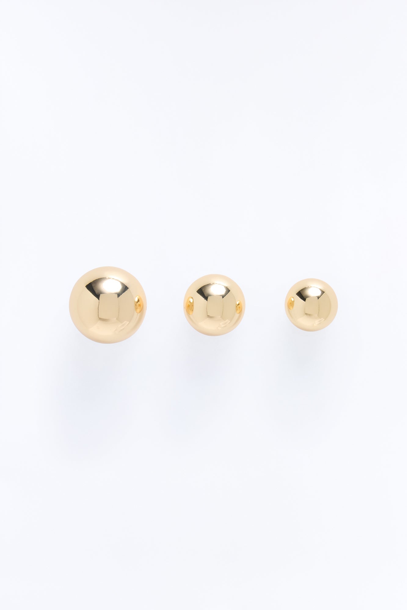No Feelings 3 Pair Multi Earrings Set - Gold image 3