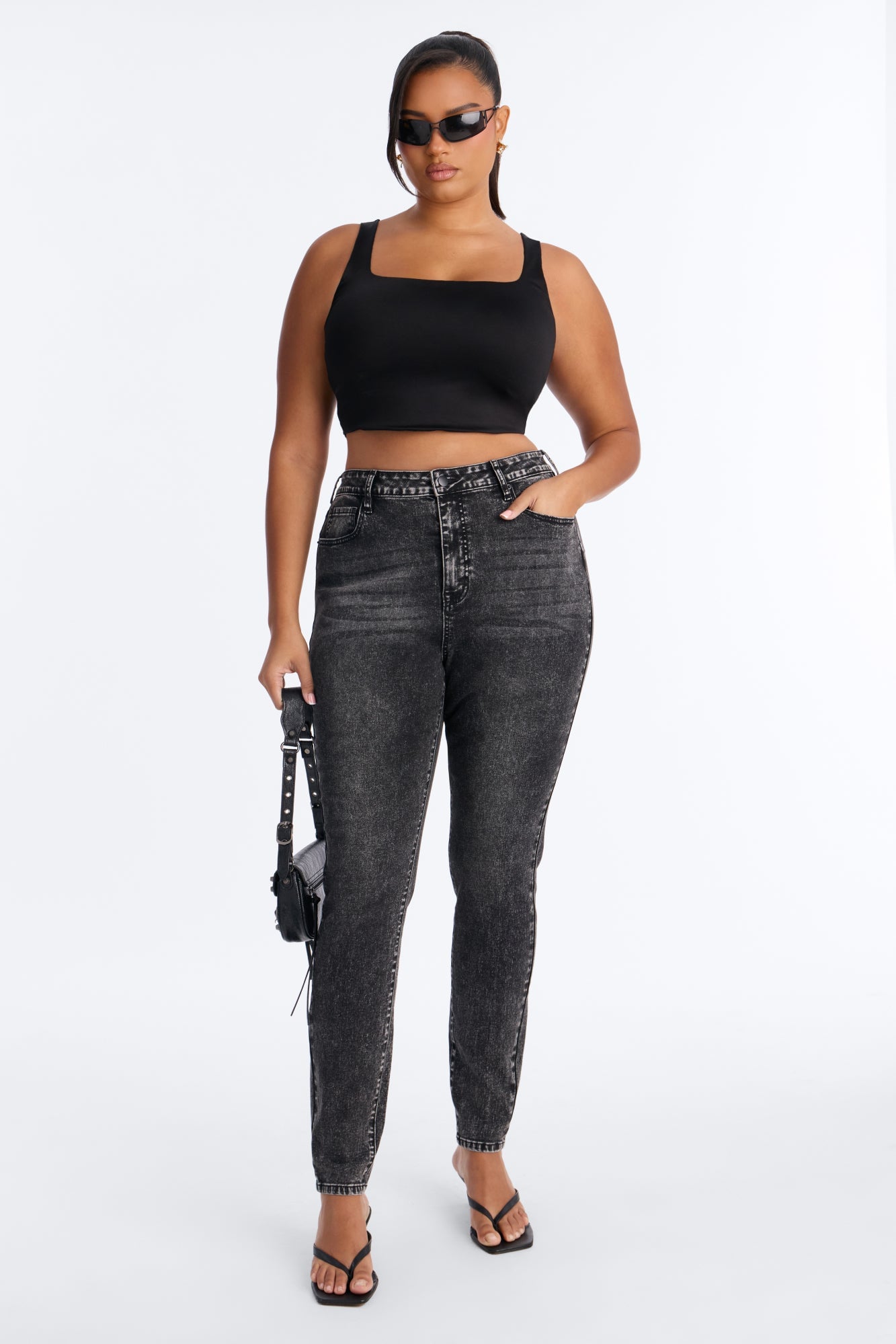 Tall San Diego Sculpting High Rise Stretch Skinny Jeans - Black image 4