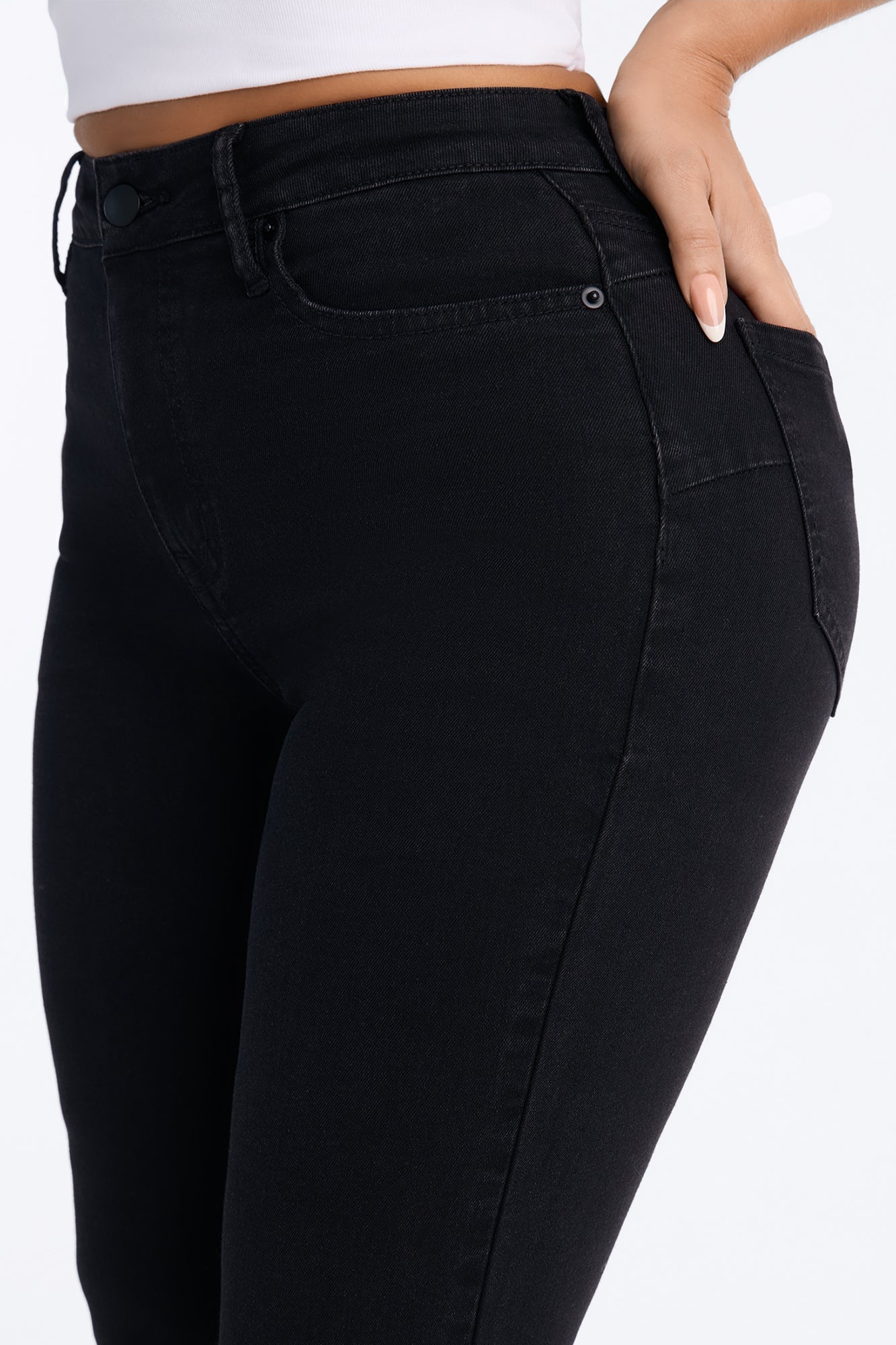 Petite Vibe Check Curvy Stretch Skinny Jeans - Black image 3