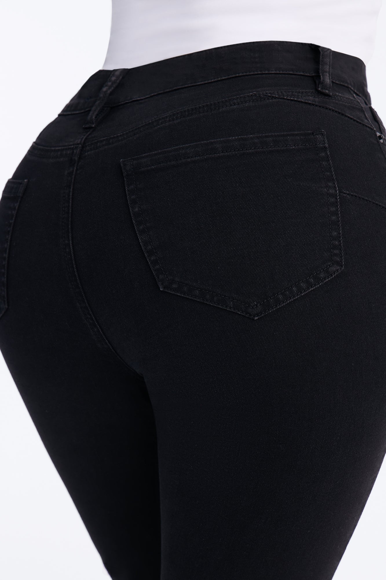 Petite Vibe Check Curvy Stretch Skinny Jeans - Black image 5