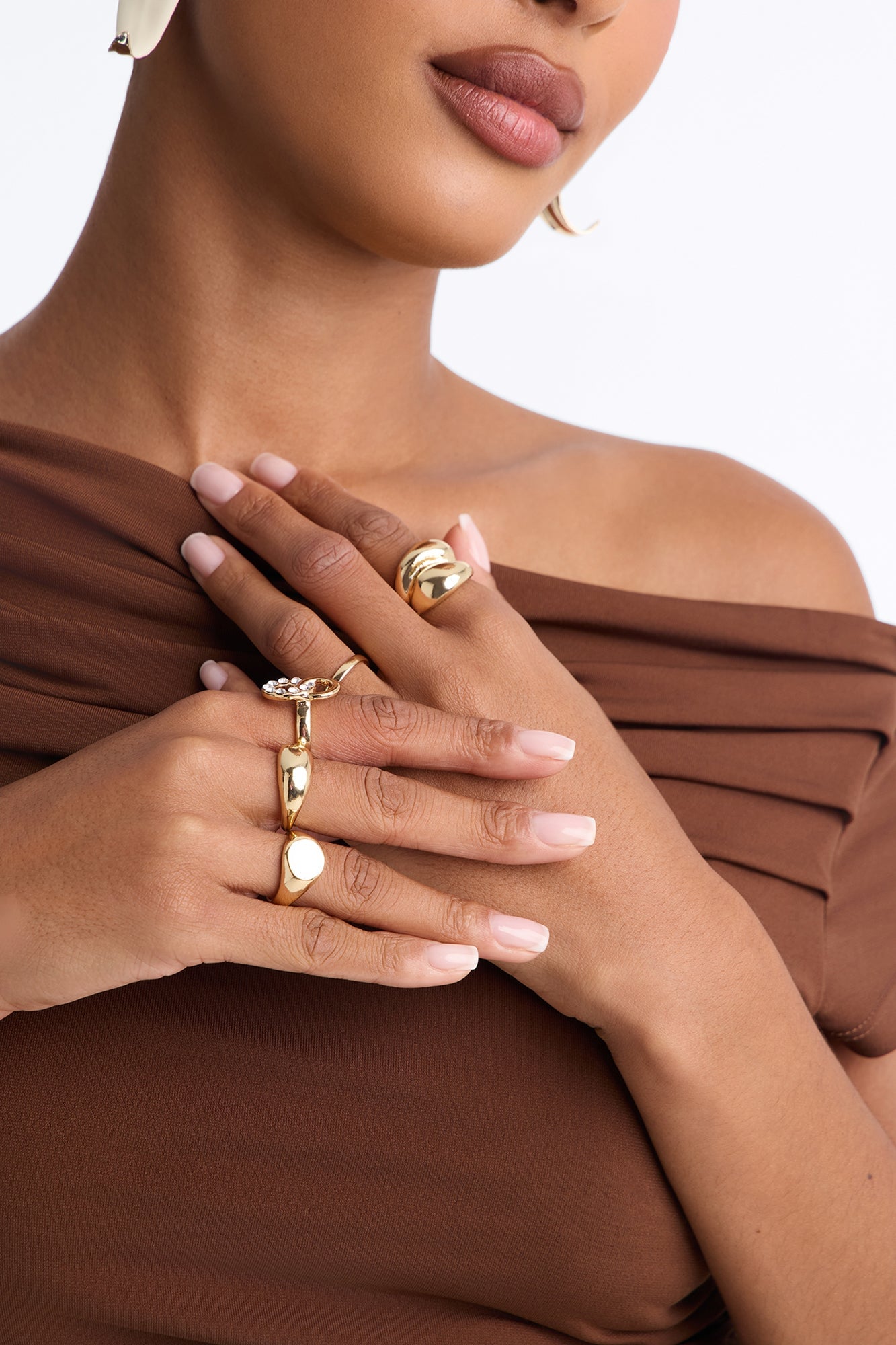Mixing It Up 5 Piece Ring Set - Gold image 2