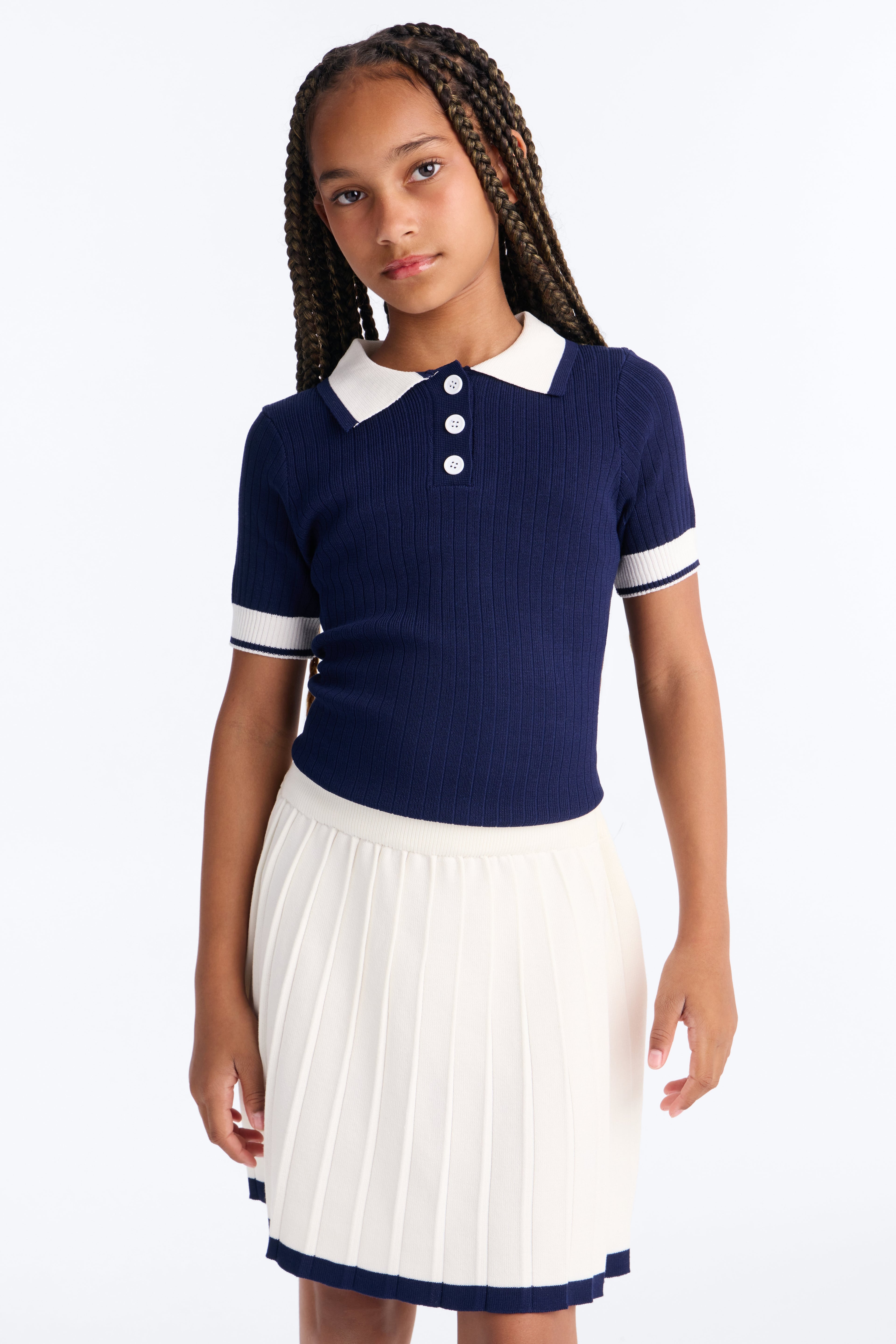 Mini Stick Around Skirt Set - Navy/combo image 2