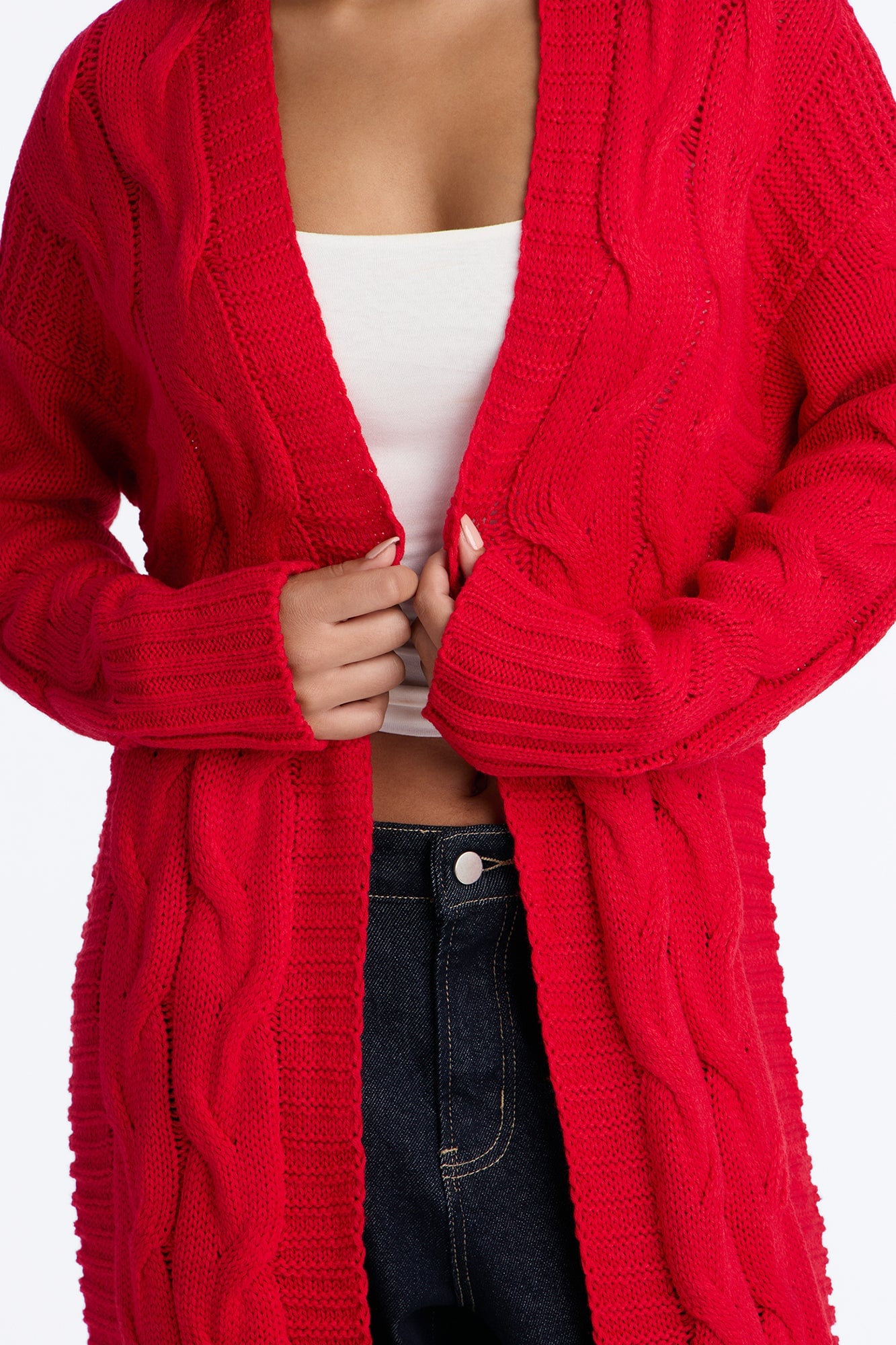 Aneria Long Cardigan - Red image 3