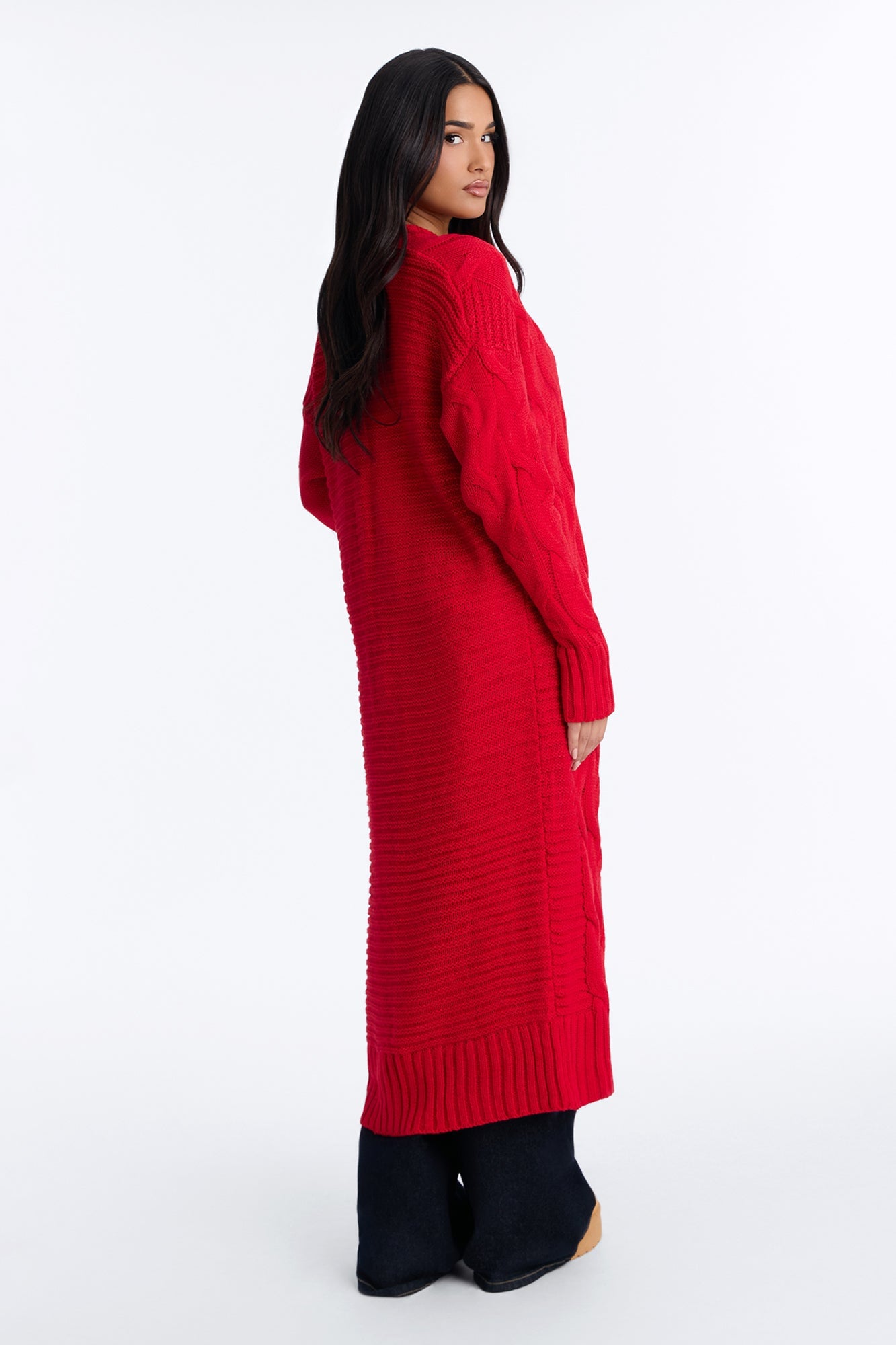 Aneria Long Cardigan - Red image 4