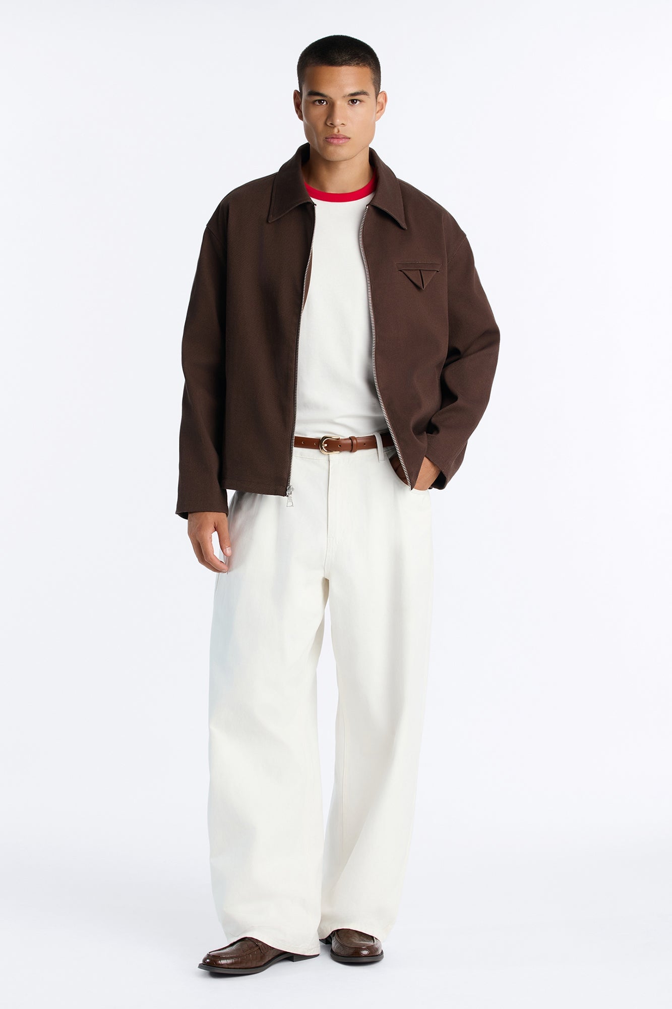 Bordeaux Cropped Chore Jacket - Brown image 5