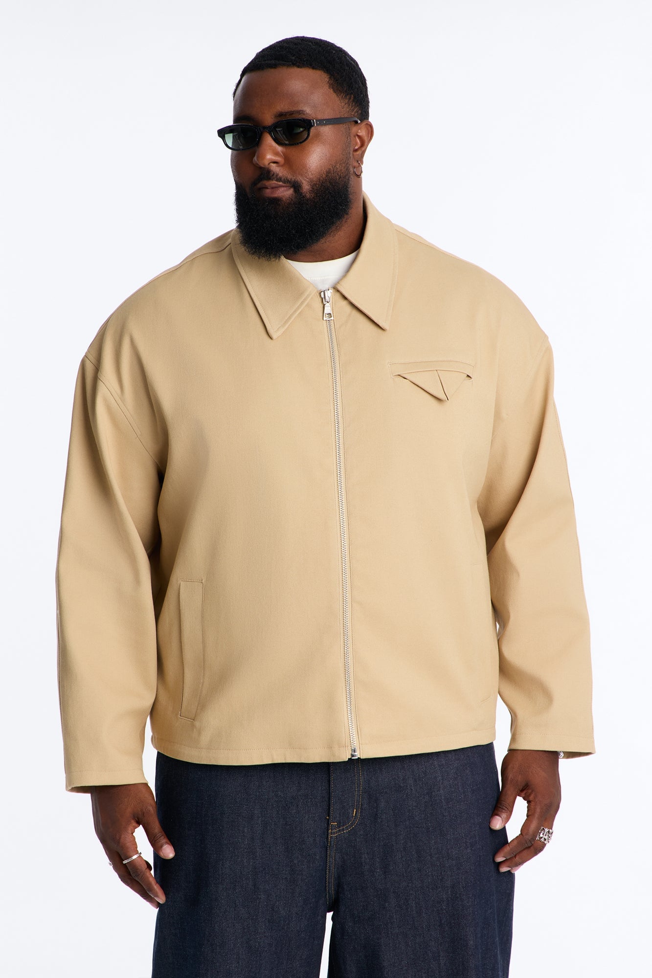 Bordeaux Cropped Chore Jacket - Tan image 1