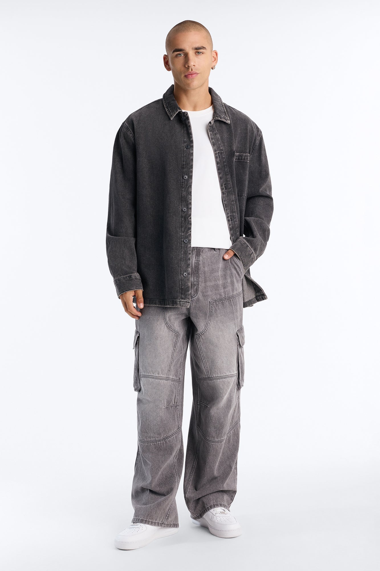 Micah Baggy Moto Jeans - Grey image 7