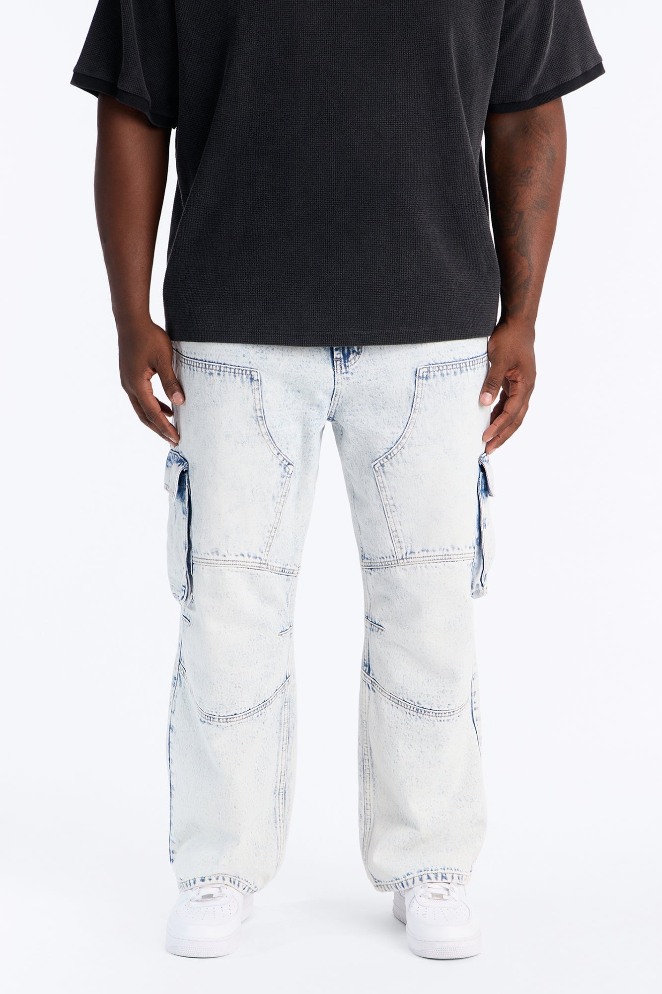 Micah Baggy Moto Jeans - Light Wash image 1