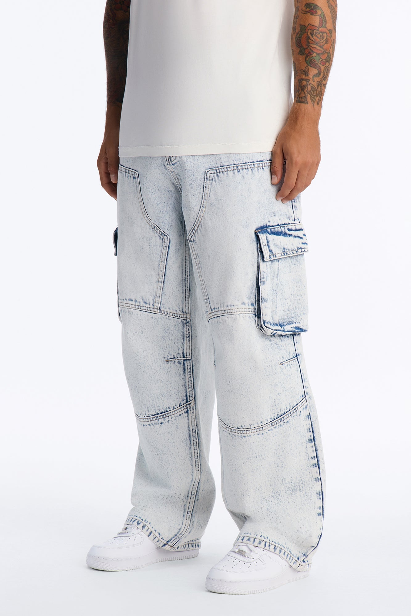 Micah Baggy Moto Jeans - Light Wash image 7