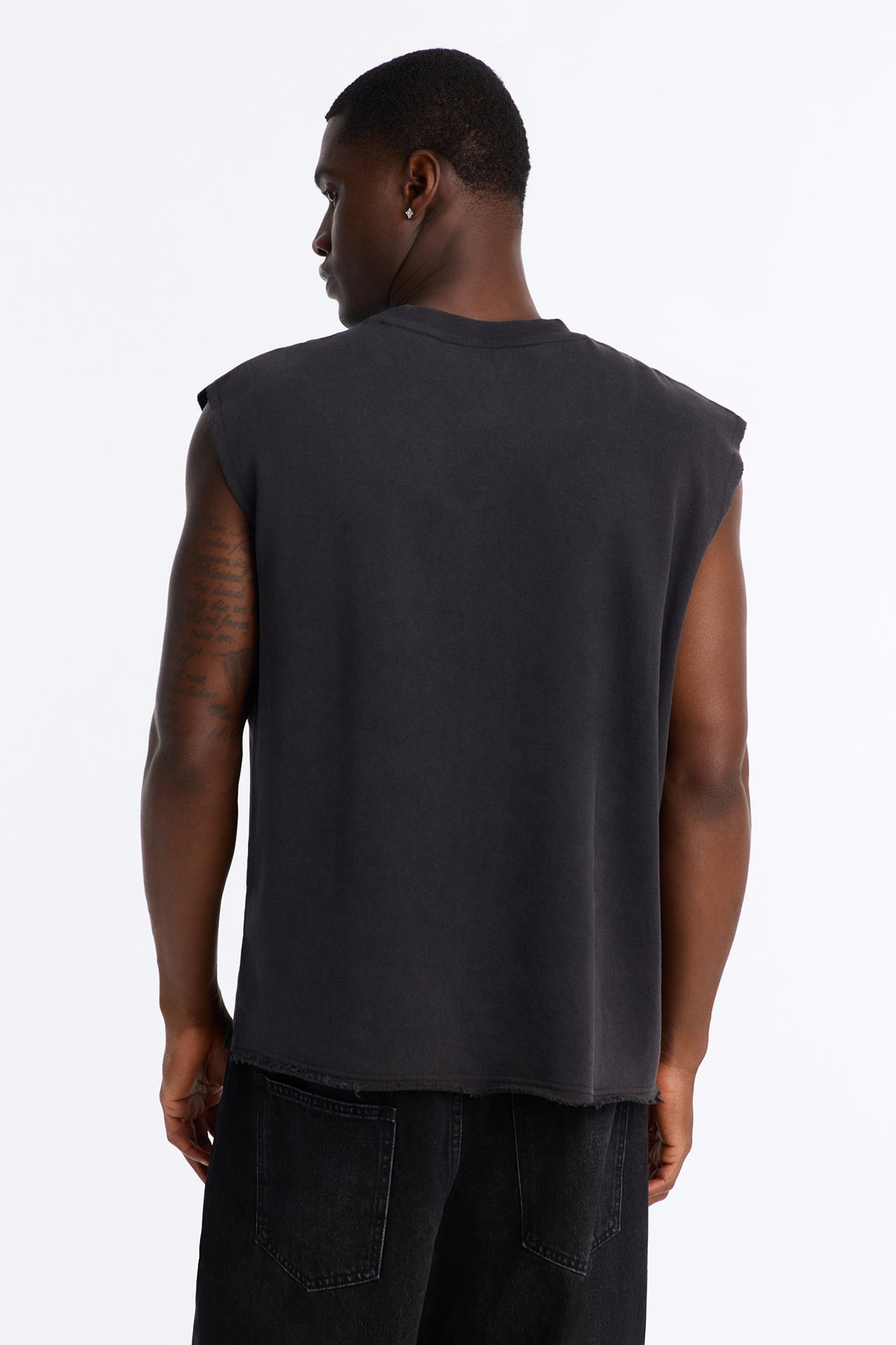 Greaser Paneled Fleece Muscle Tee - Black Wash image 10