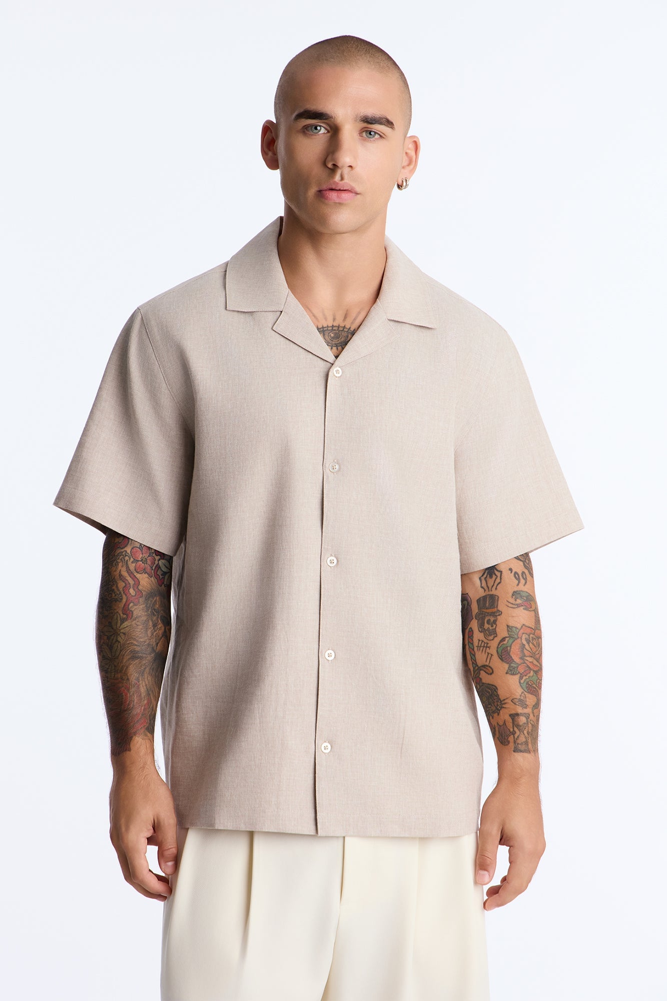 Bahamas Linen Shirt - Stone image 5