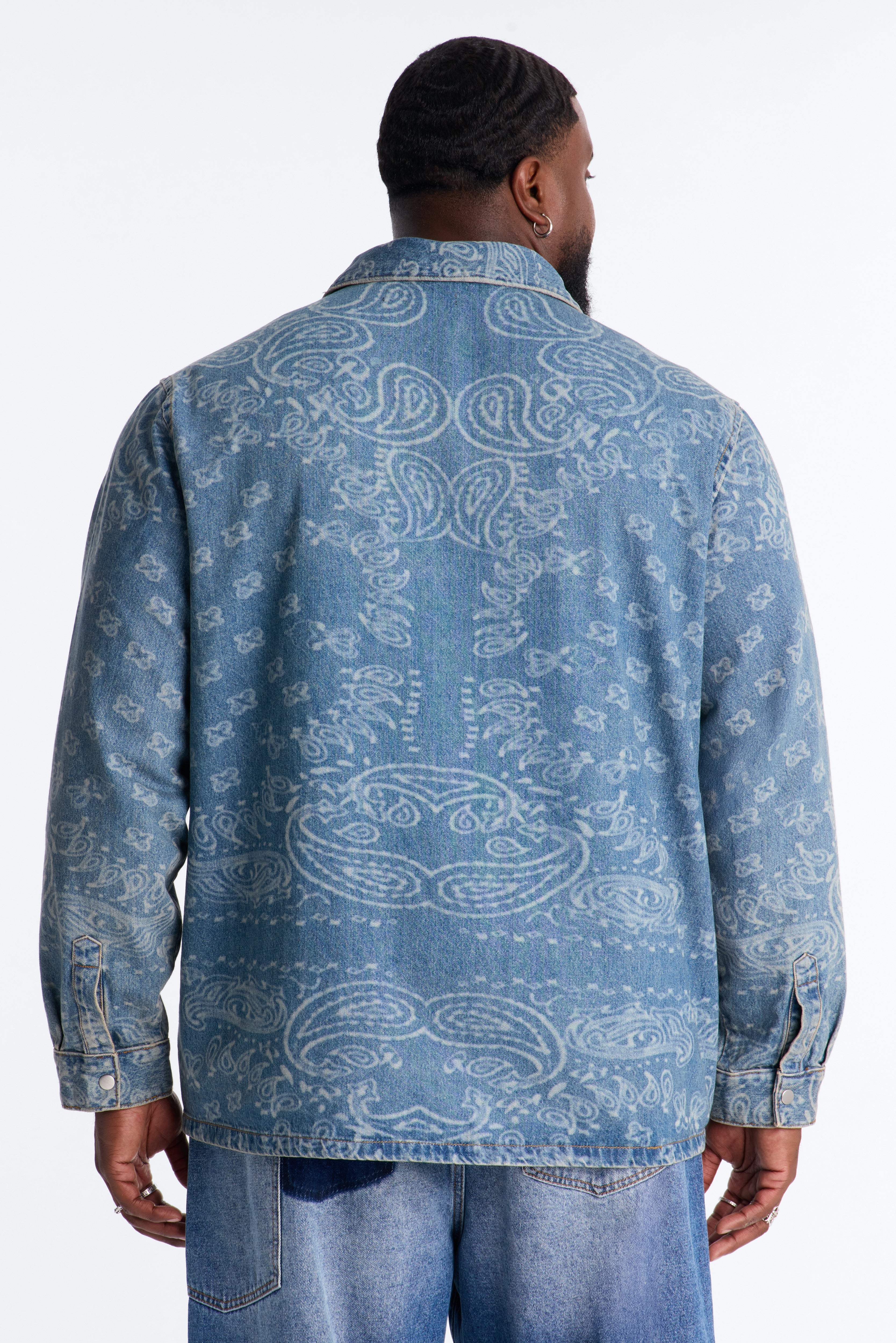 Paisley Last Denim Button Up Shirt - Medium Wash image 3