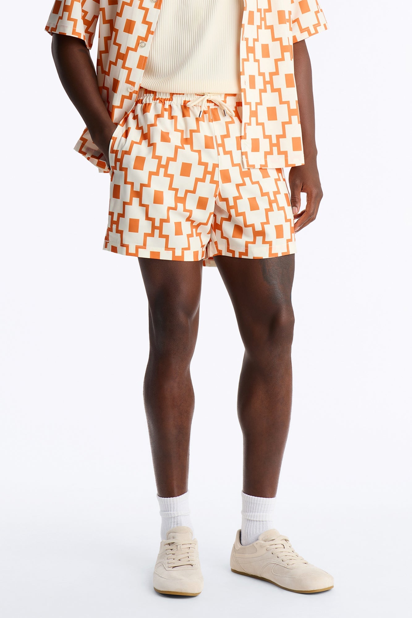 Mosaic Printed Swim Trunk 6″ - Orange/combo image 5