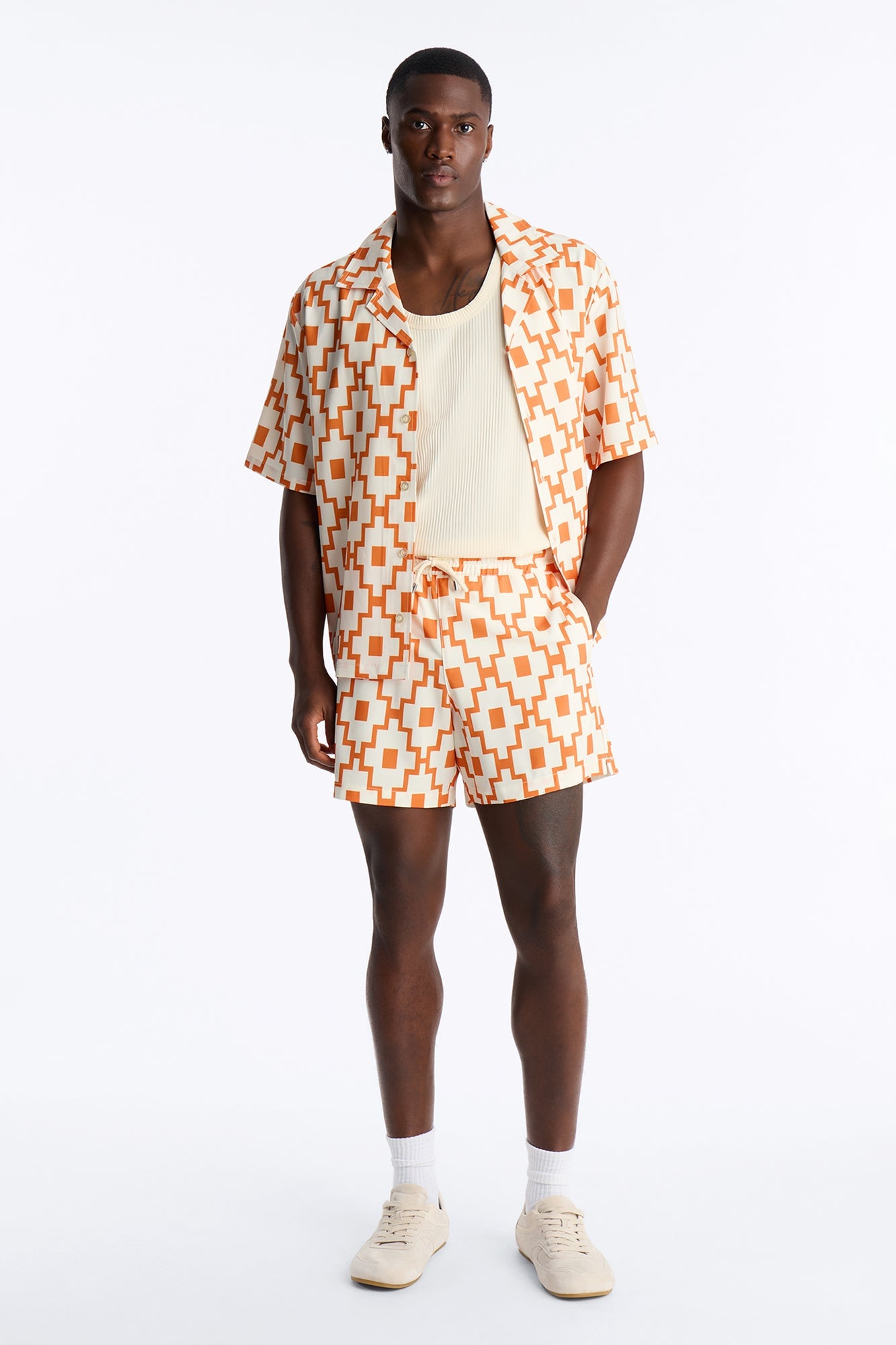Mosaic Printed Swim Trunk 6″ - Orange/combo image 6