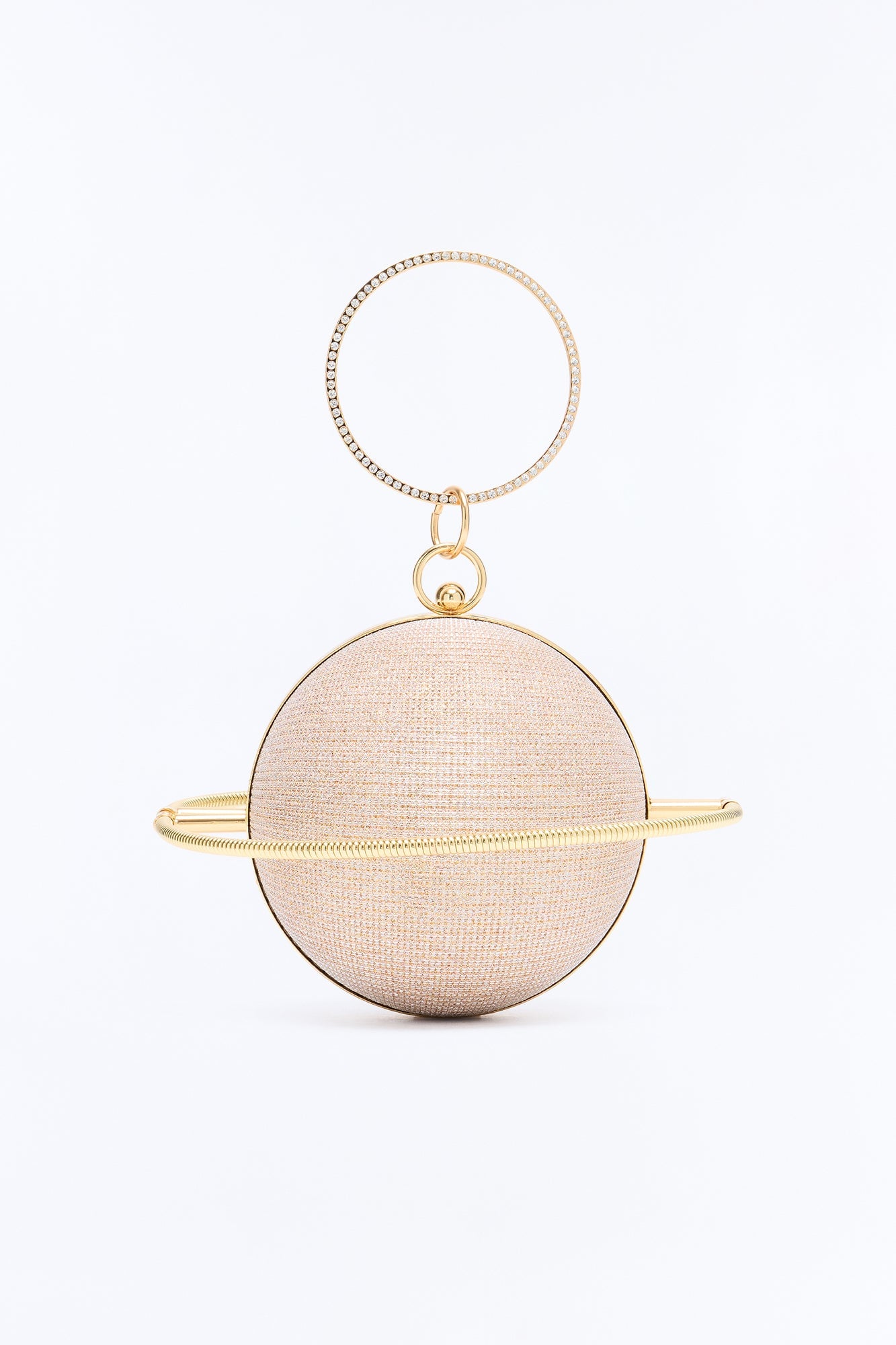 Saturn Light Metal Satchel Handbag - Gold image 4