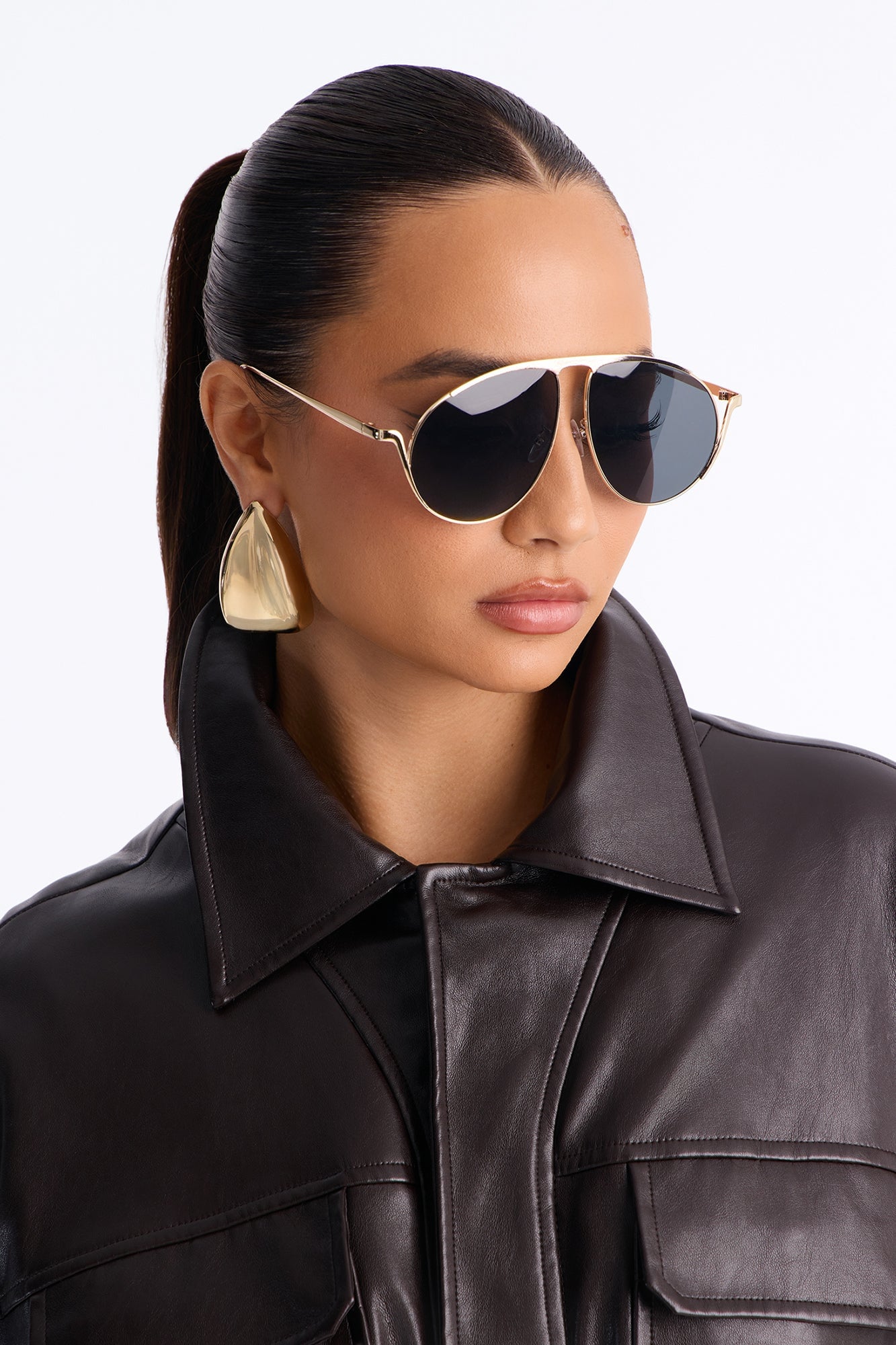 Sky Bar Sunglasses - Gold/Black image 1