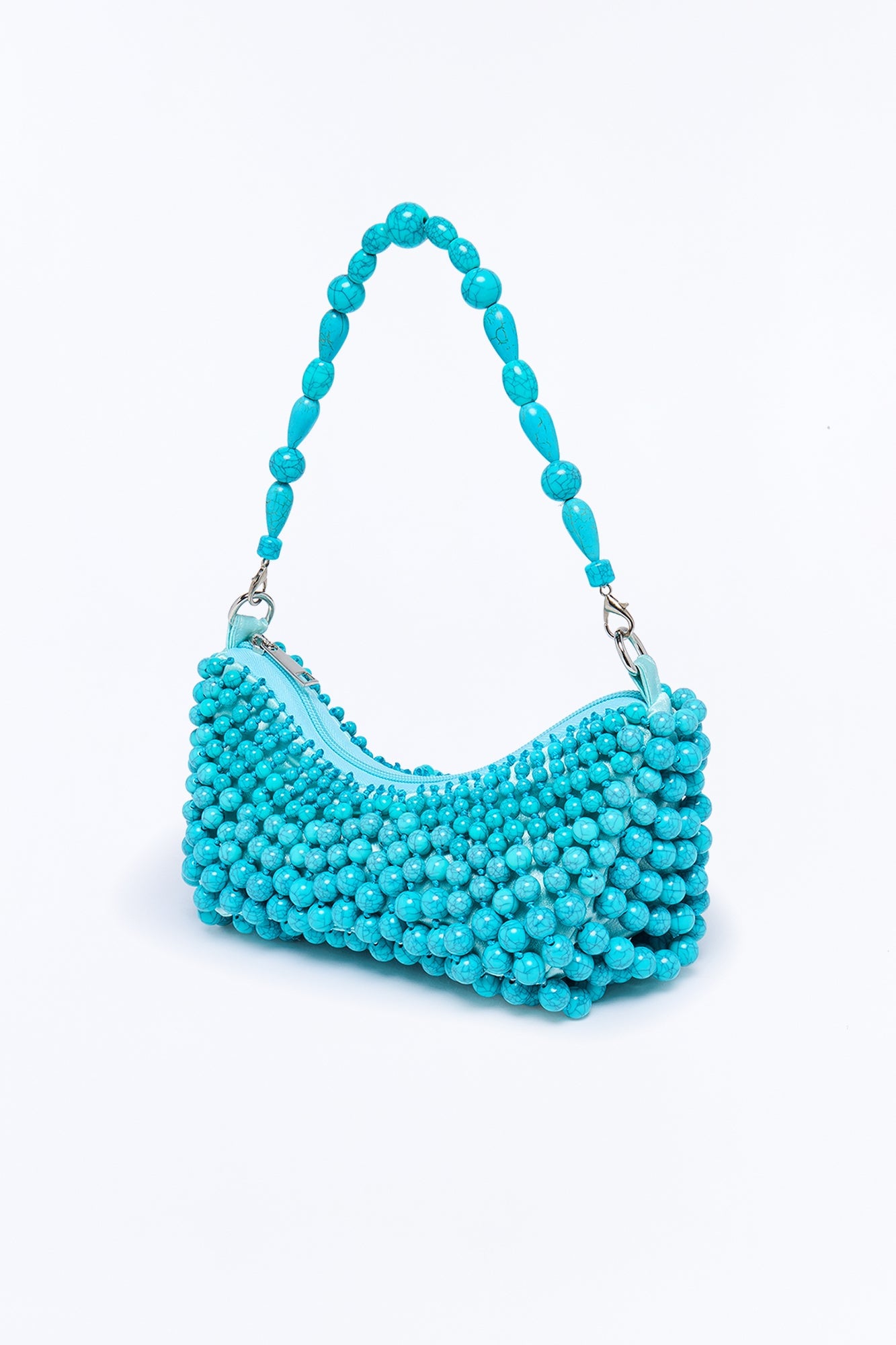 Ibiza Sun Beaded Shoulder Handbag - Blue image 3
