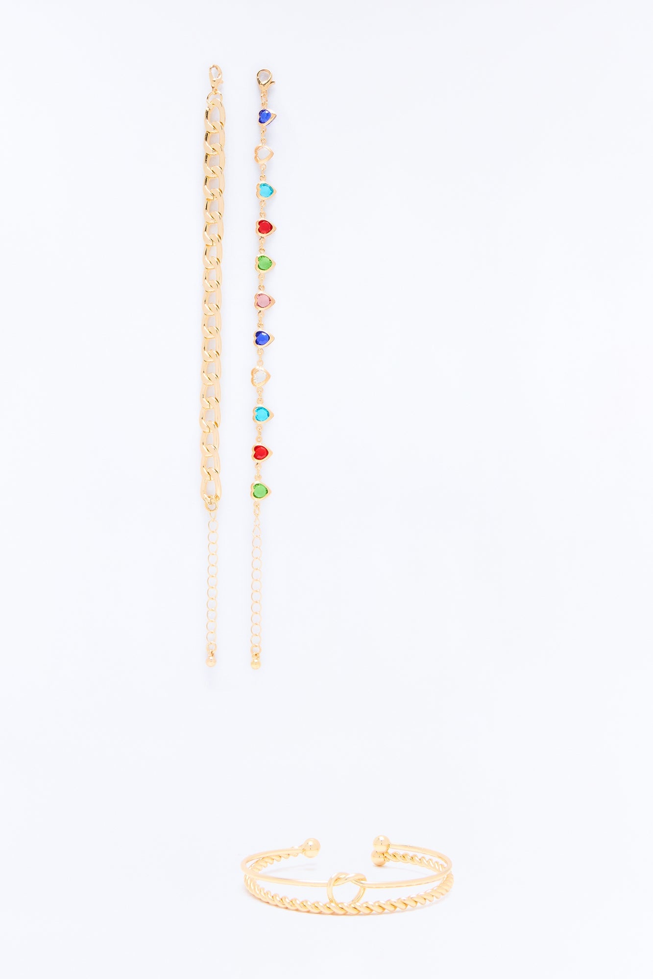 Found Each Other 4 Piece Bracelet Set - Gold/Multi image 3