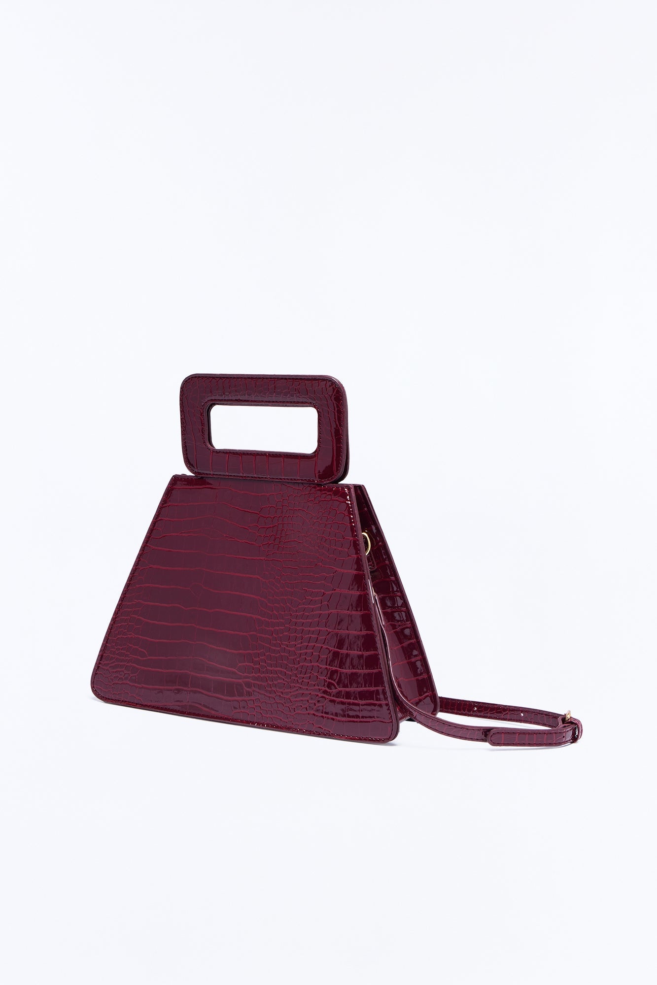 Peak Appeal Faux Leather Satchel Handbag - Burgundy image 4