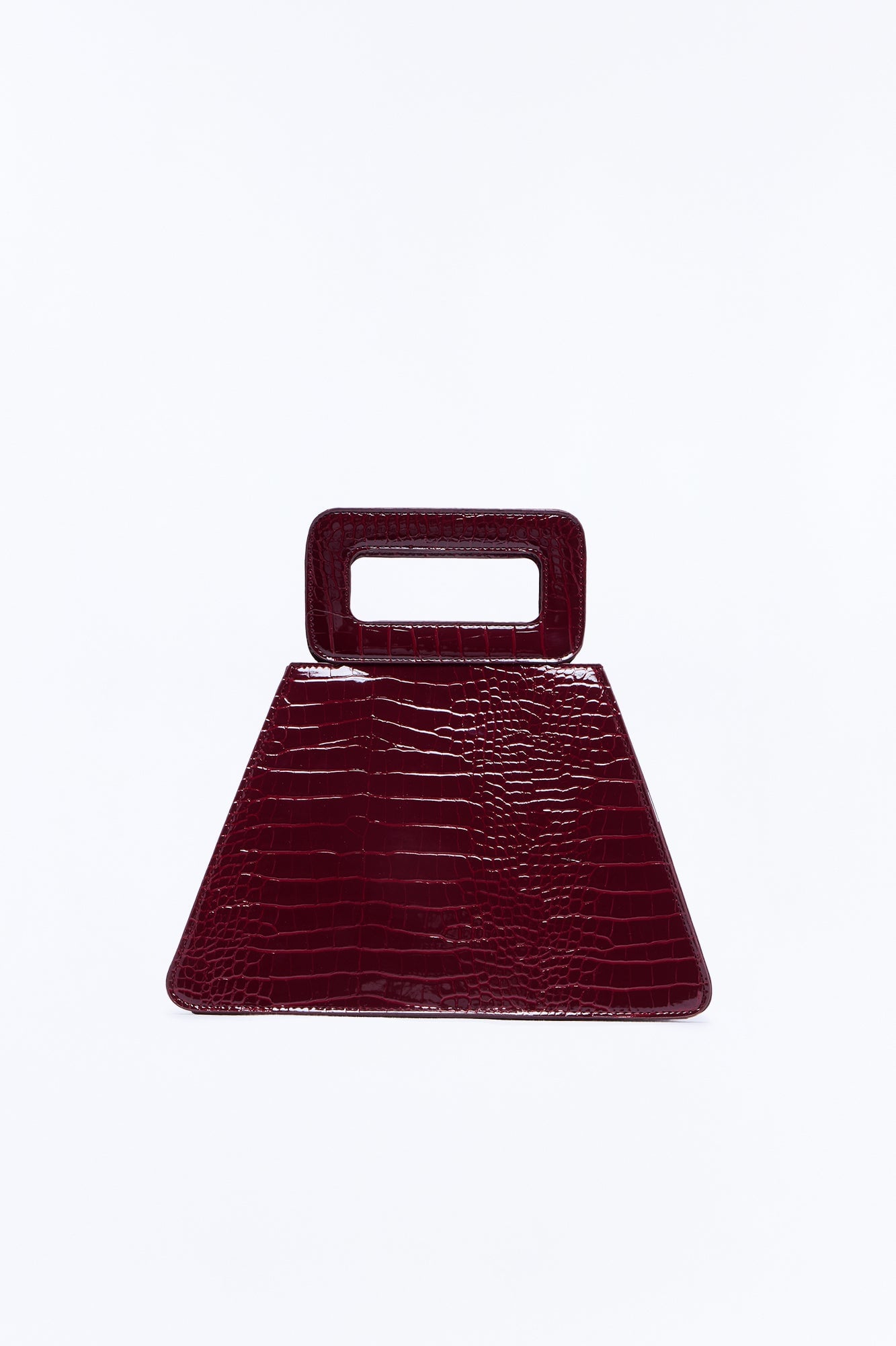 Peak Appeal Faux Leather Satchel Handbag - Burgundy image 5