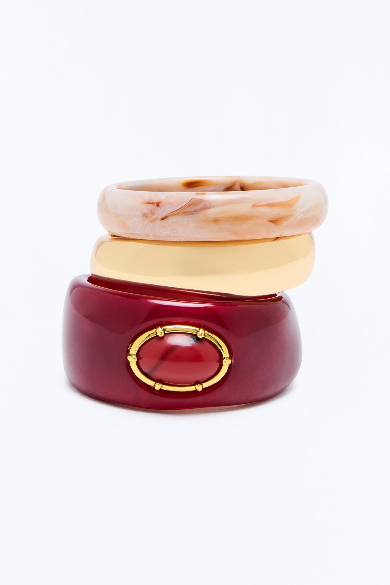 Prism 3 Piece Bracelet Set - Burgundy/combo image 3