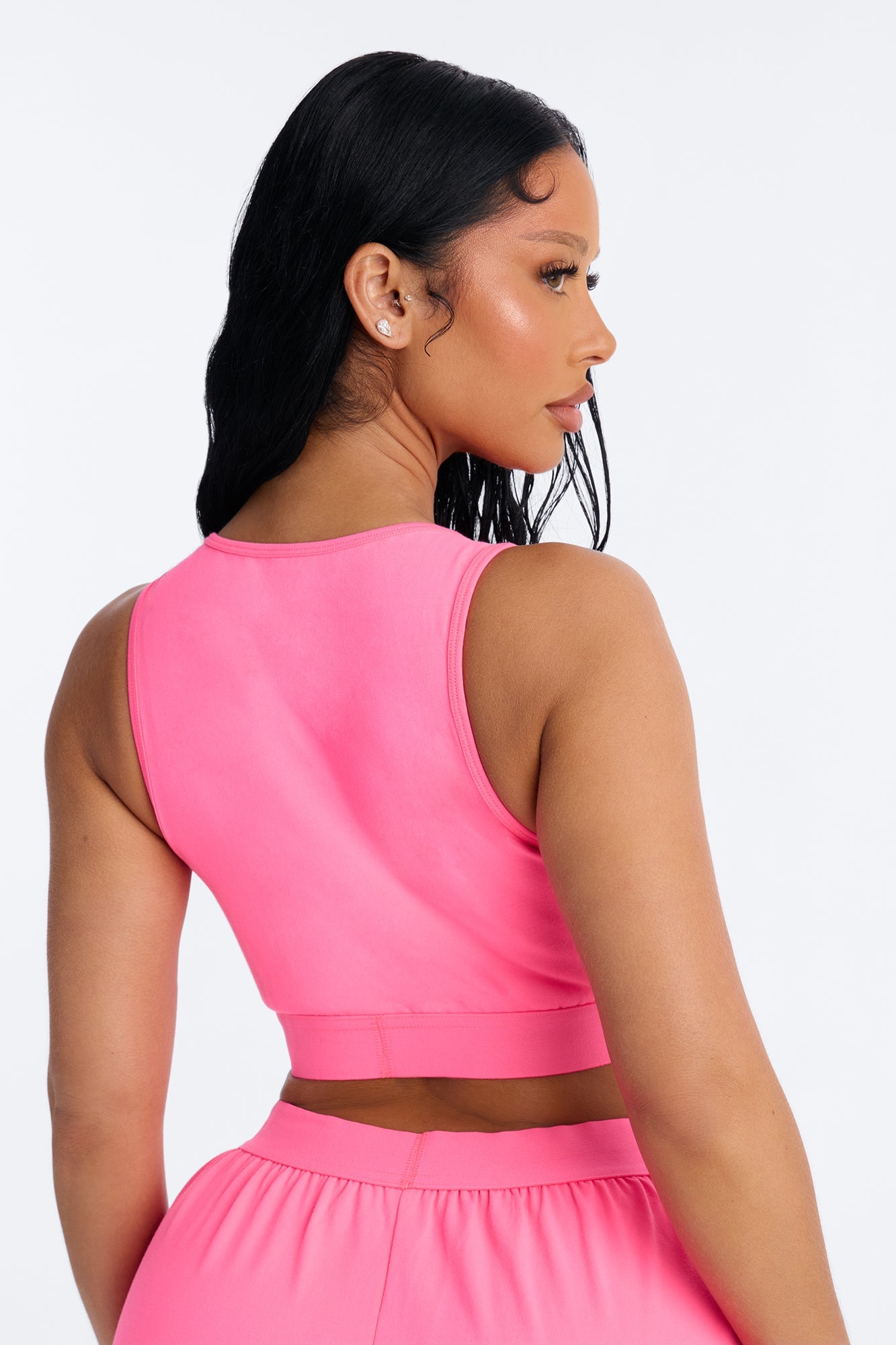 FN Mood High Neck Cotton Bra - Hot Pink image 6