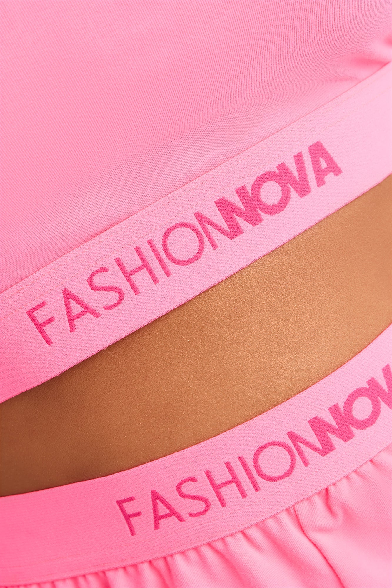 FN Mood High Neck Cotton Bra - Hot Pink image 2