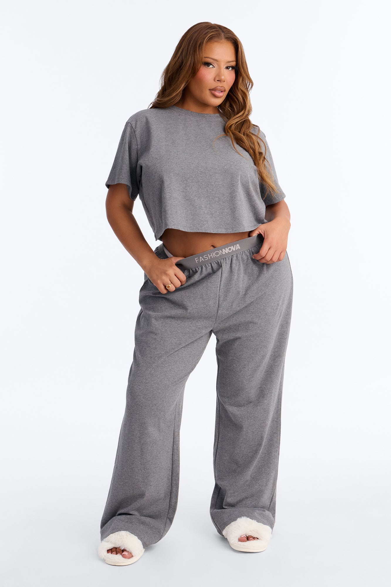 FN Mood Cotton PJ Pant Set - Charcoal image 1