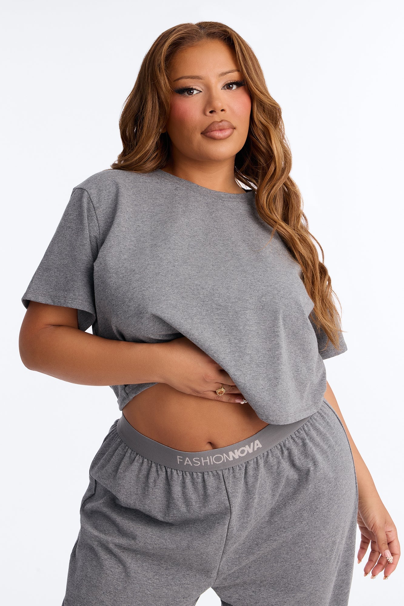 FN Mood Cotton PJ Pant Set - Charcoal image 2