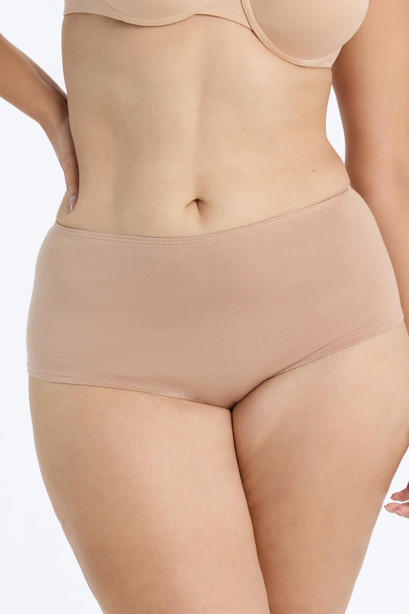Dress Cotton Boyshort Panty - Nude image 2