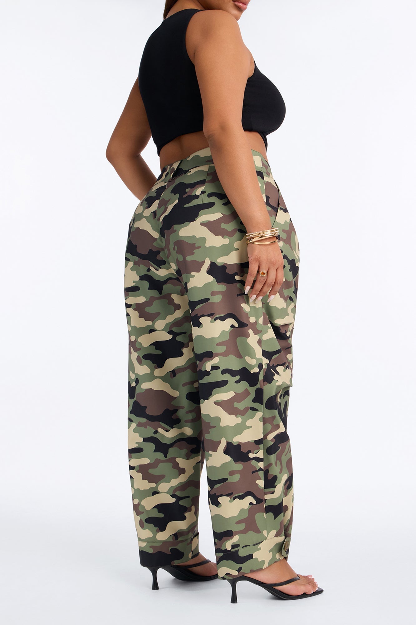 Kayla Barrel Leg Printed Pant - Camouflage image 4