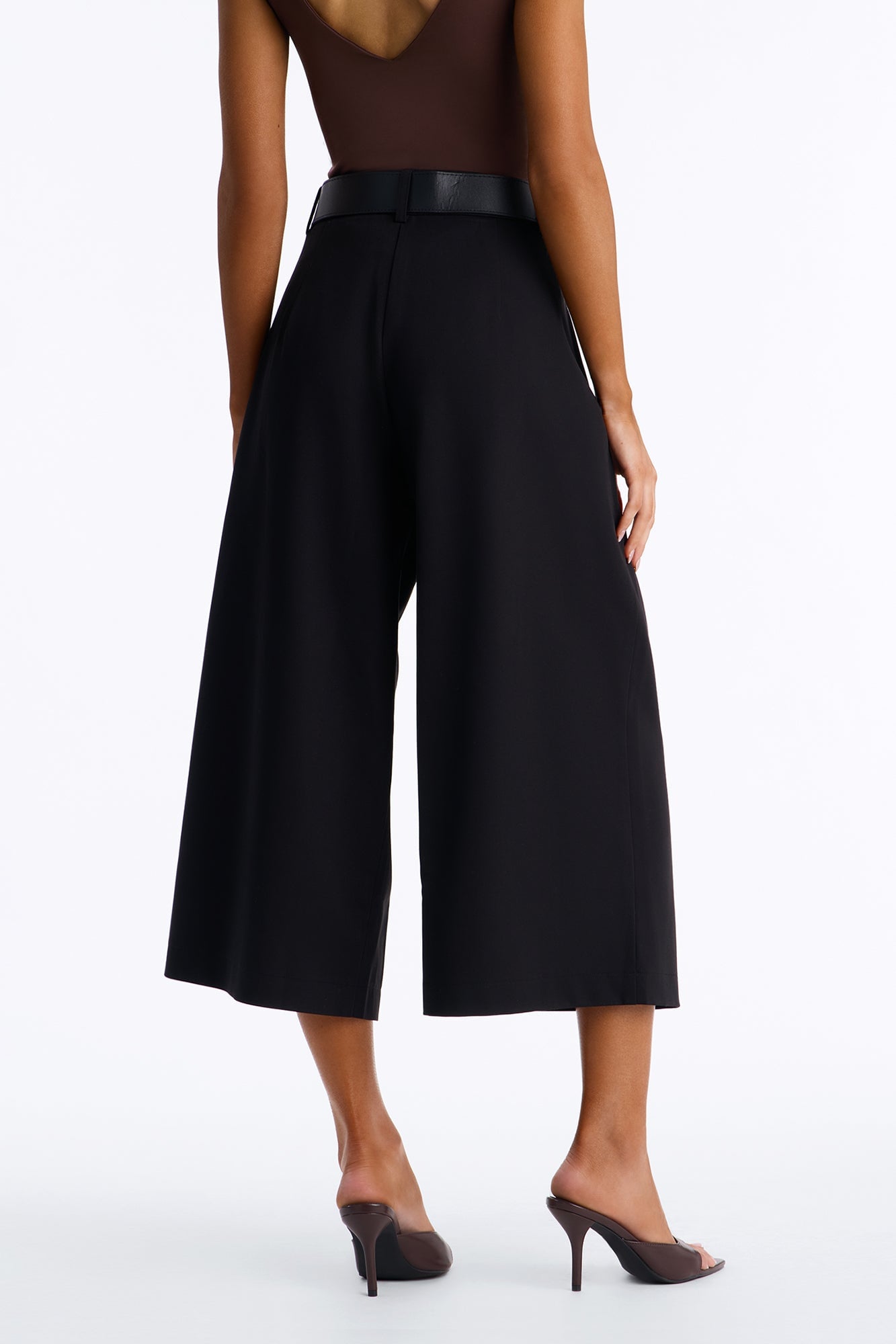 Misty High Rise Belted Culotte Trouser Pant - Black image 8