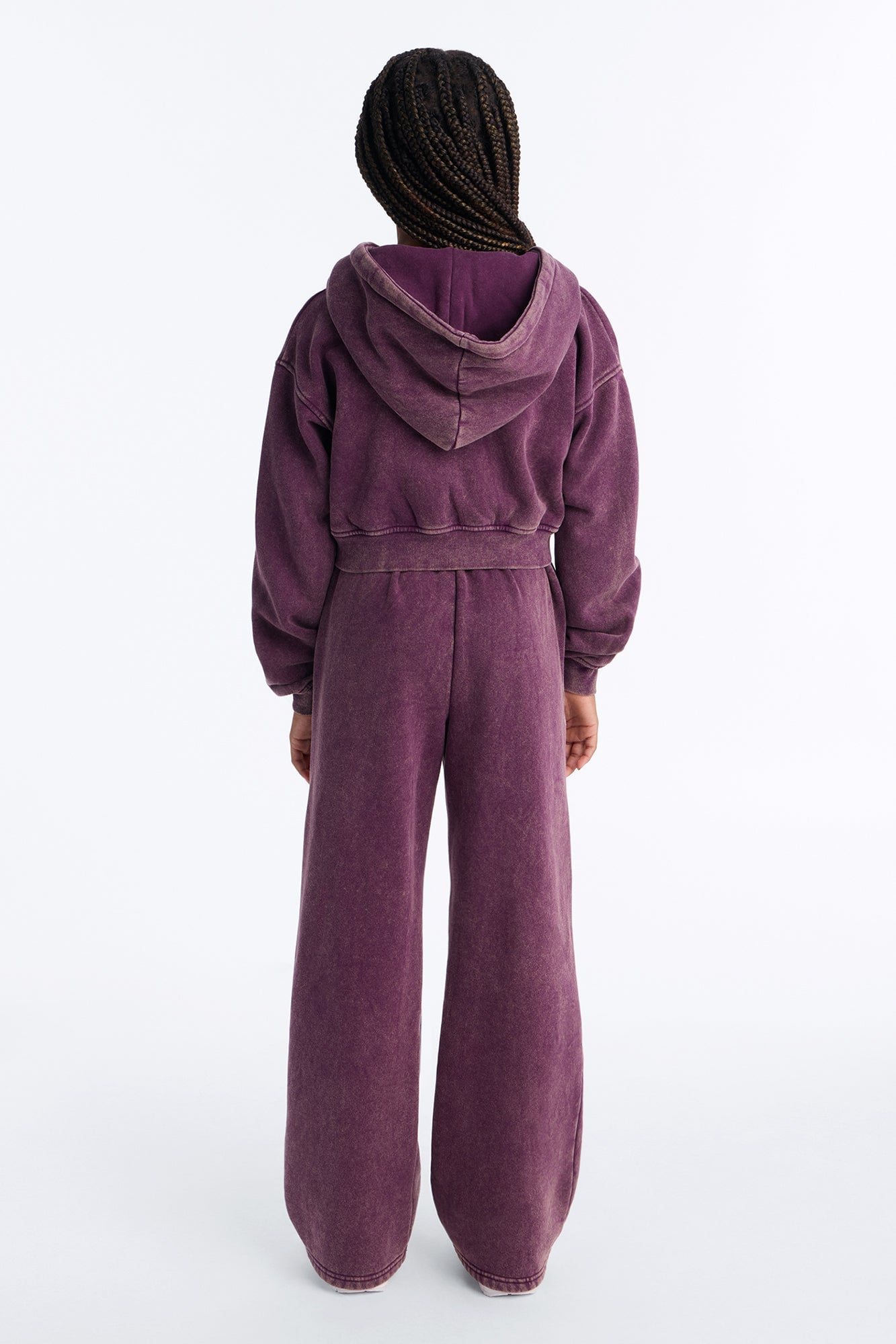Mini Norah Washed Pant Set - Plum image 4