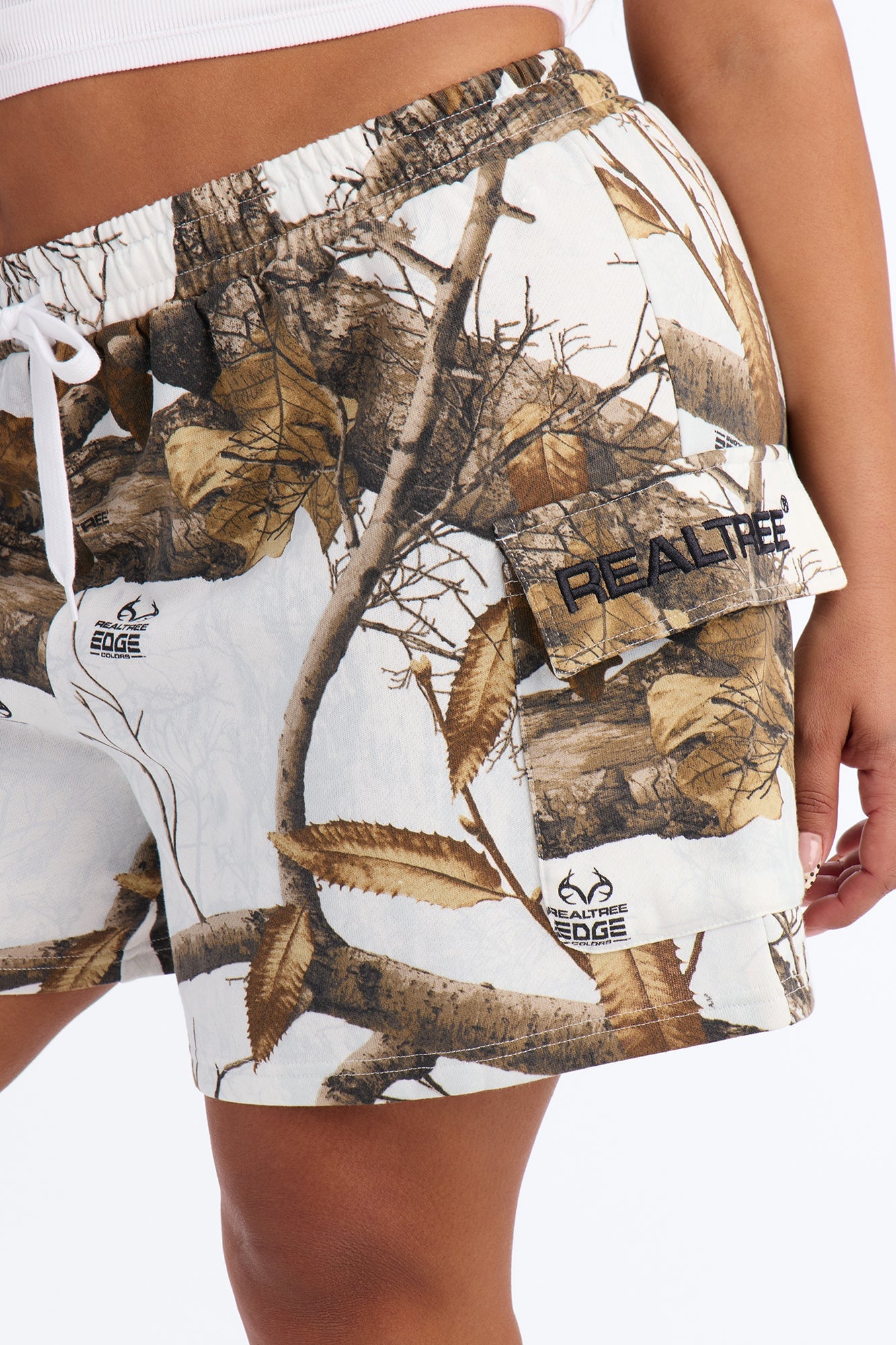 Realtree Fleece Cargo Short - White/combo image 3