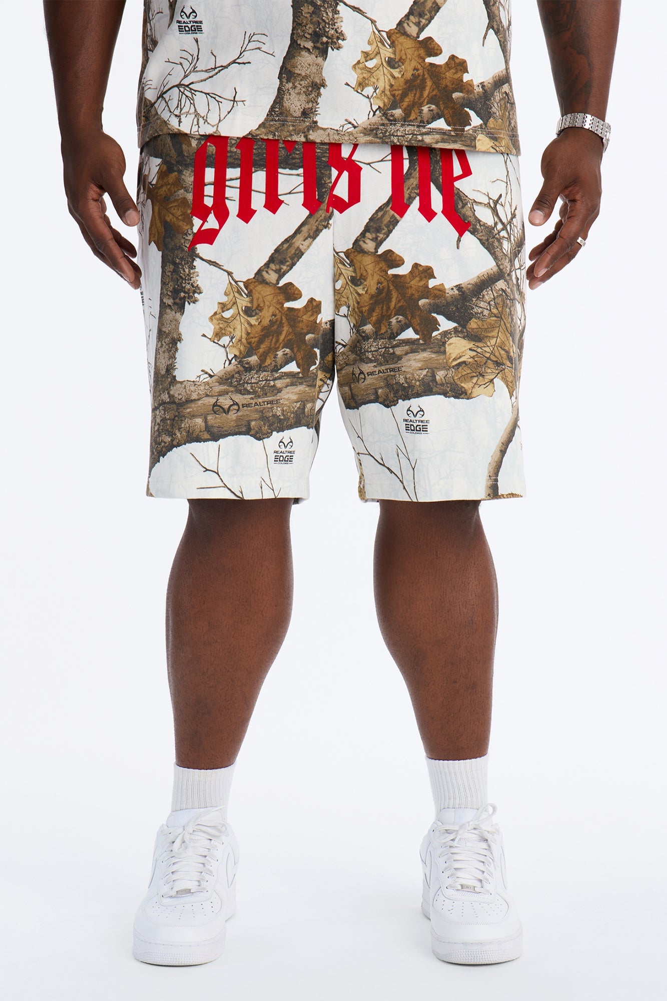 Real Tree Snow Girls Lie Flock Sweatshort - Camouflage image 2
