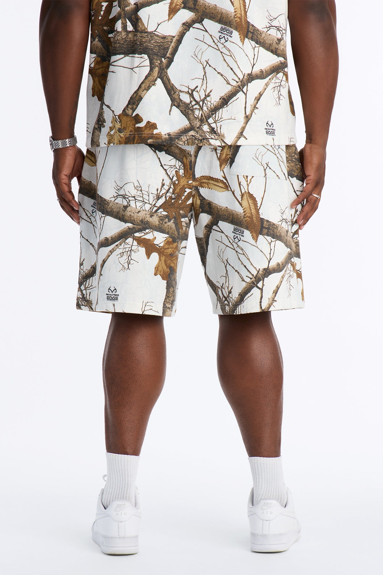 Real Tree Snow Girls Lie Flock Sweatshort - Camouflage image 4