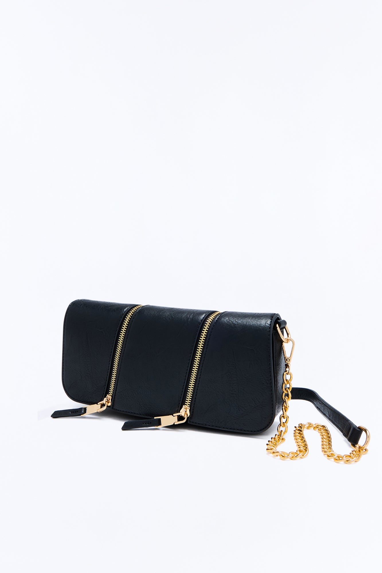 Just Zip It Faux Leather Crossbody Handbag - Black image 3