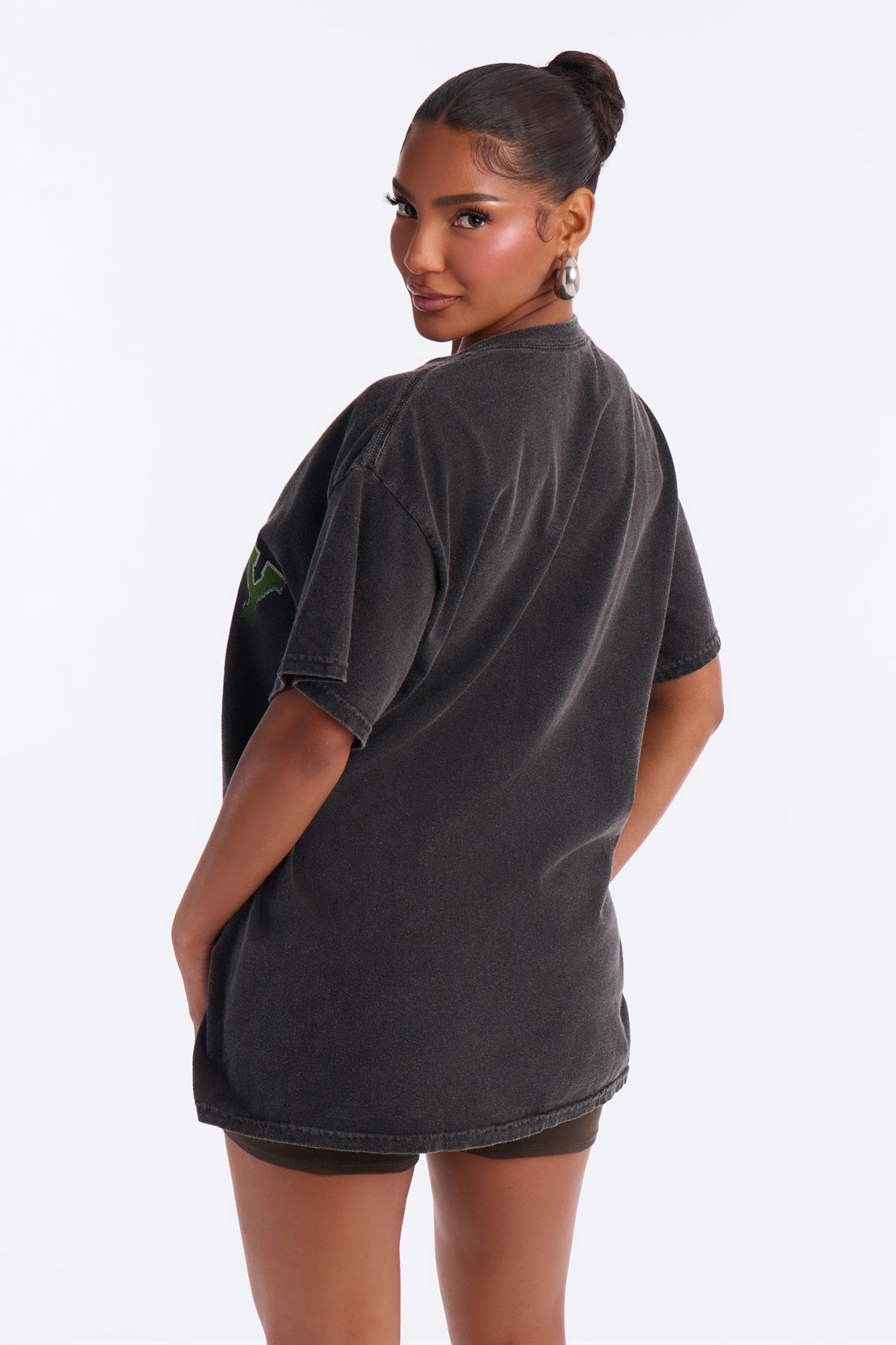 Bob Marley Sketch Oversized Washed Tee - Black image 4