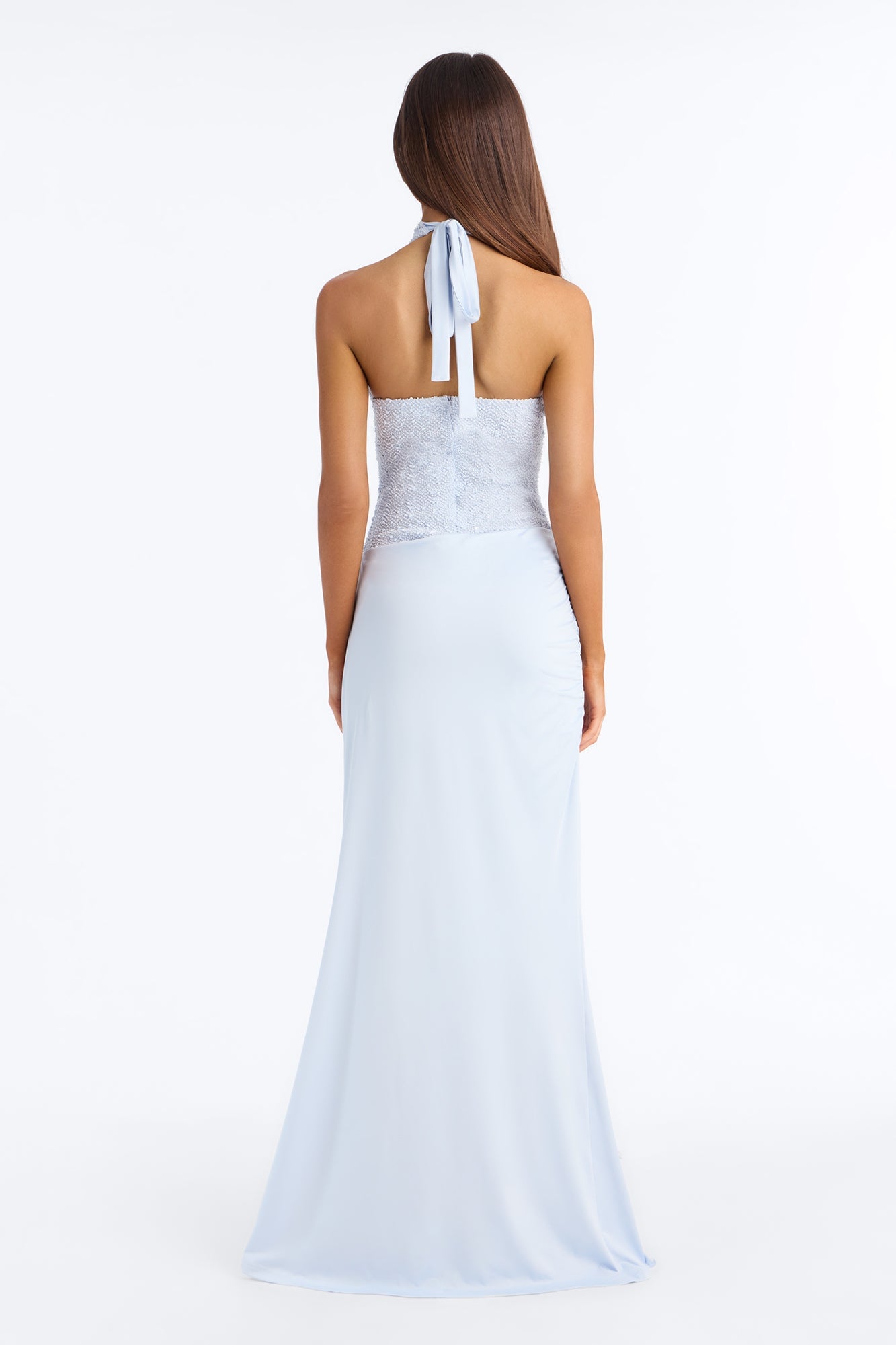 Perfect Arm Candy Halter Maxi Dress - LightBlue image 3