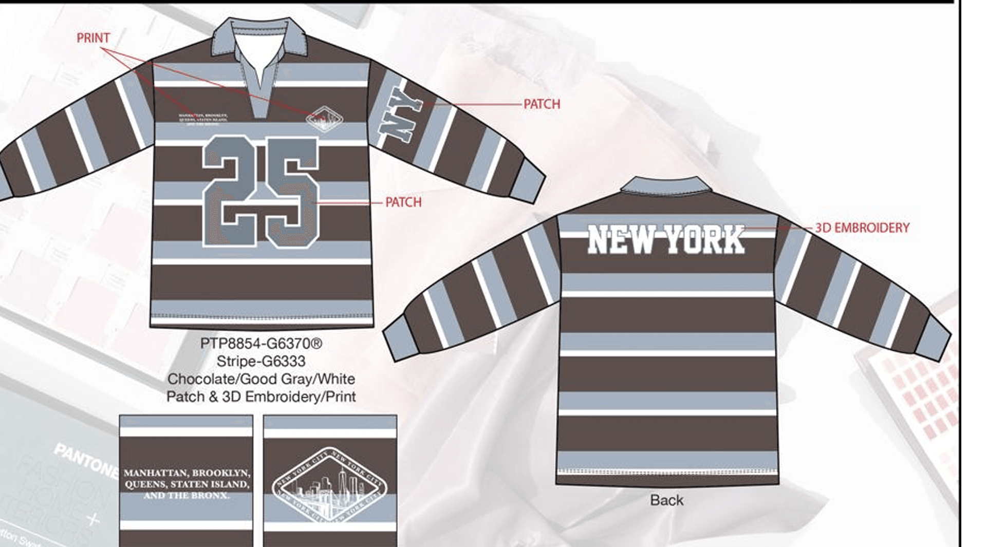 Rugby Stripe Multi Graphic Polo - Chocolate/Combo image 9