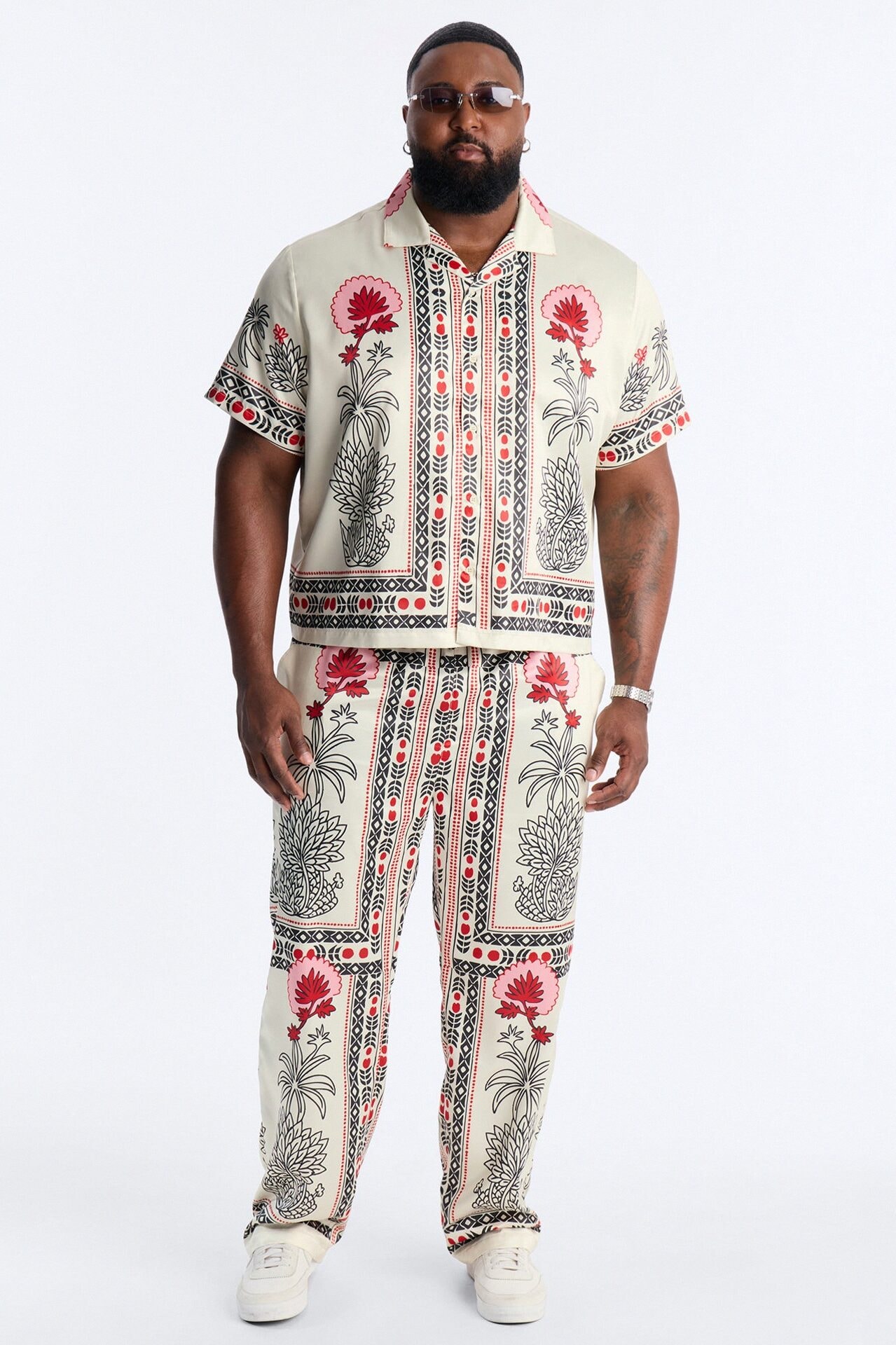 Patras Cuban Collar Button Up Shirt - White image 1