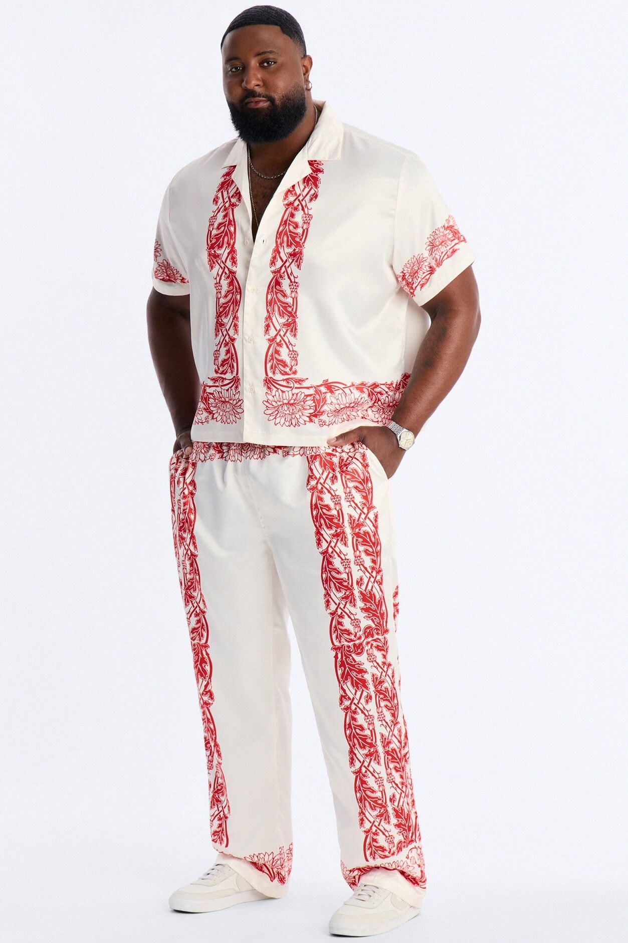 KOS Cuban Collar Button Up Shirt - White image 1