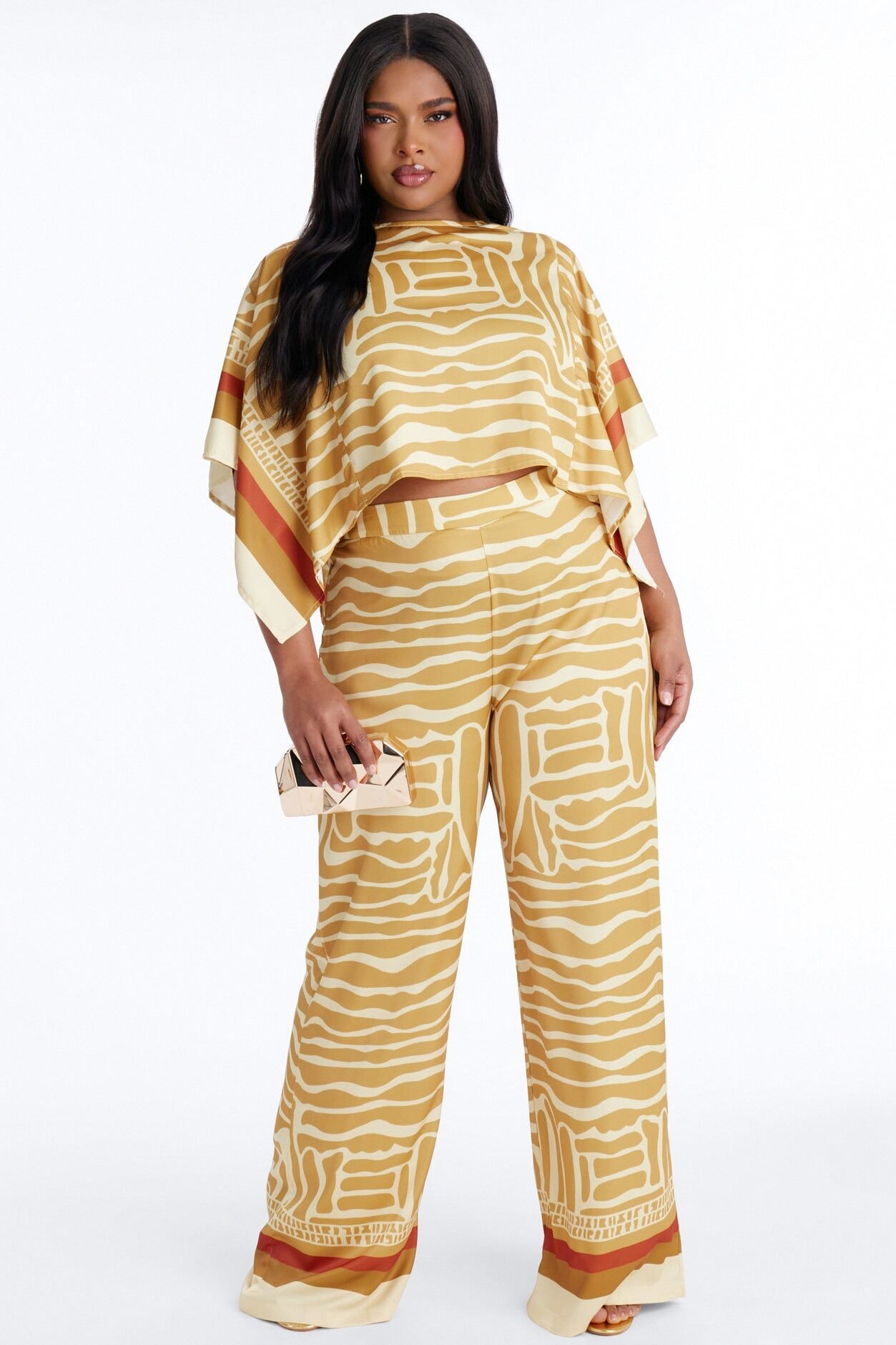 Sahara Sun Satin Pant Set - Gold image 1